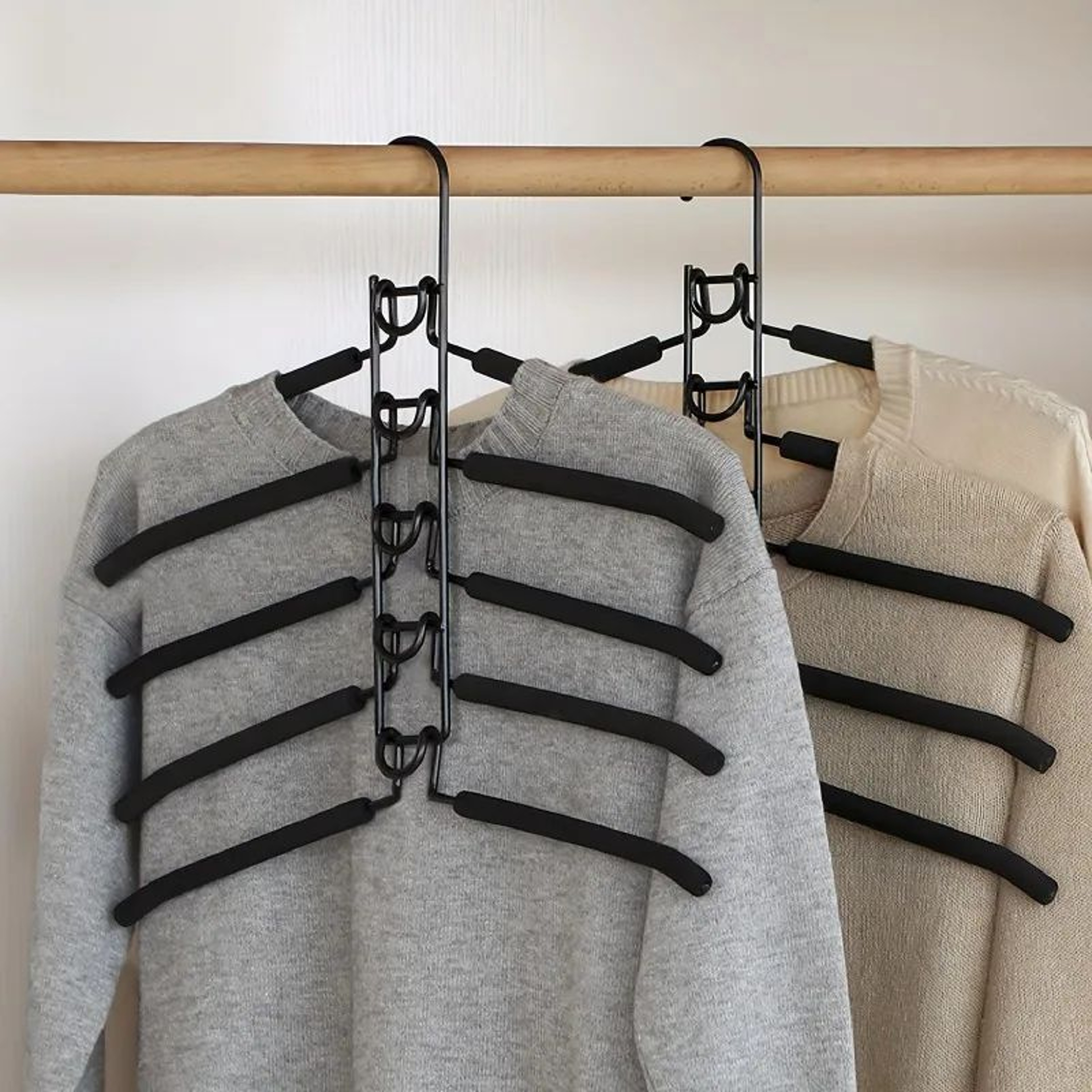 HeavyDuty SpaceSaving Clothes Hanger  MultiLayer Metal Garment Organizer With NonSlip Foam Pads For 0