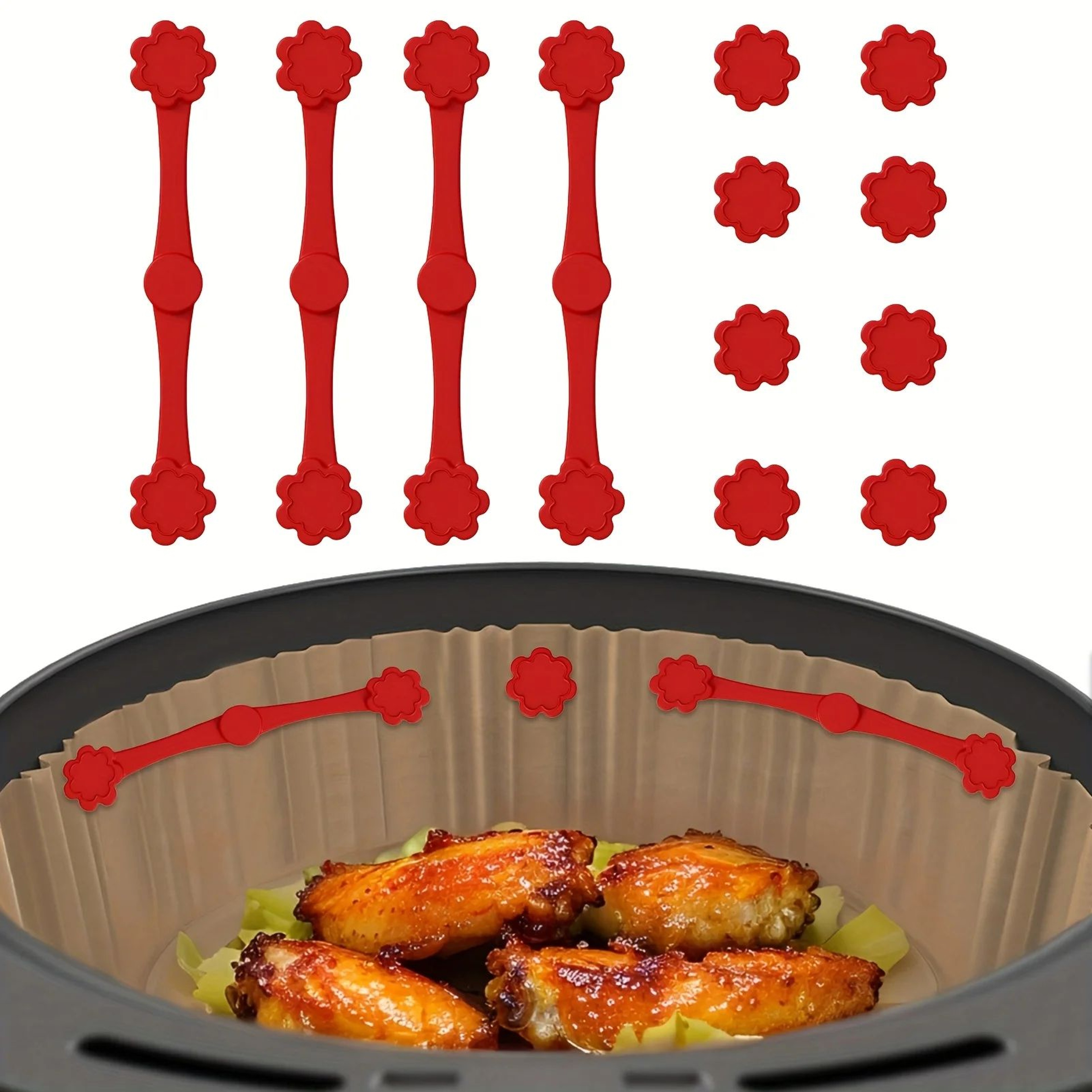 Silicone Air Fryer Handle Magnets  2 Sets Small Flower Design Safety Fix For RedHandle Air Fryers S 0