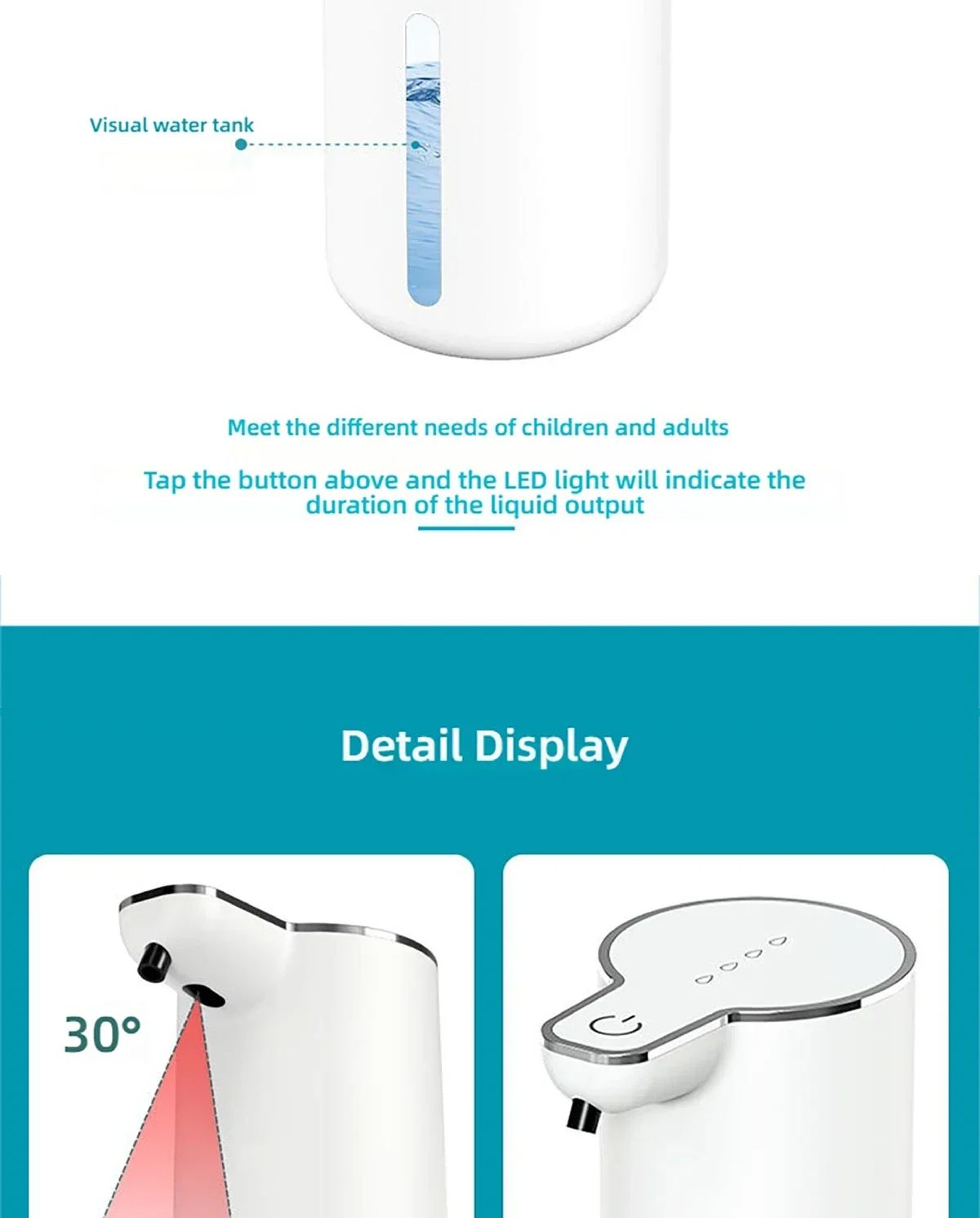 Automatic Touchless Foaming Soap Dispenser  350ml USB Rechargeable Electric Dispenser With 4Level A 11