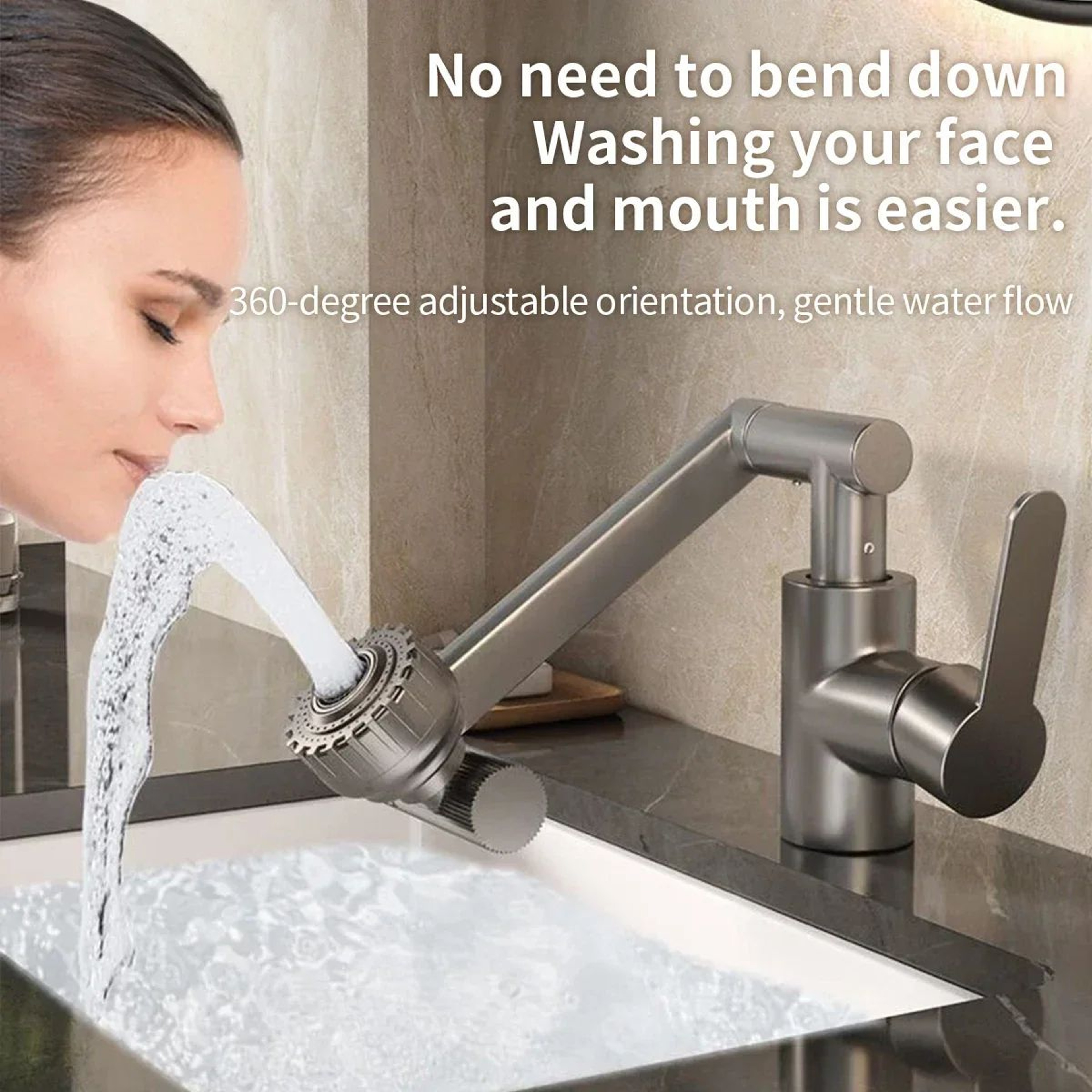1080 Rotating Basin Faucet Hot  Cold Multi Function Booster Faucet For Bathroom  Kitchen With Unive 1