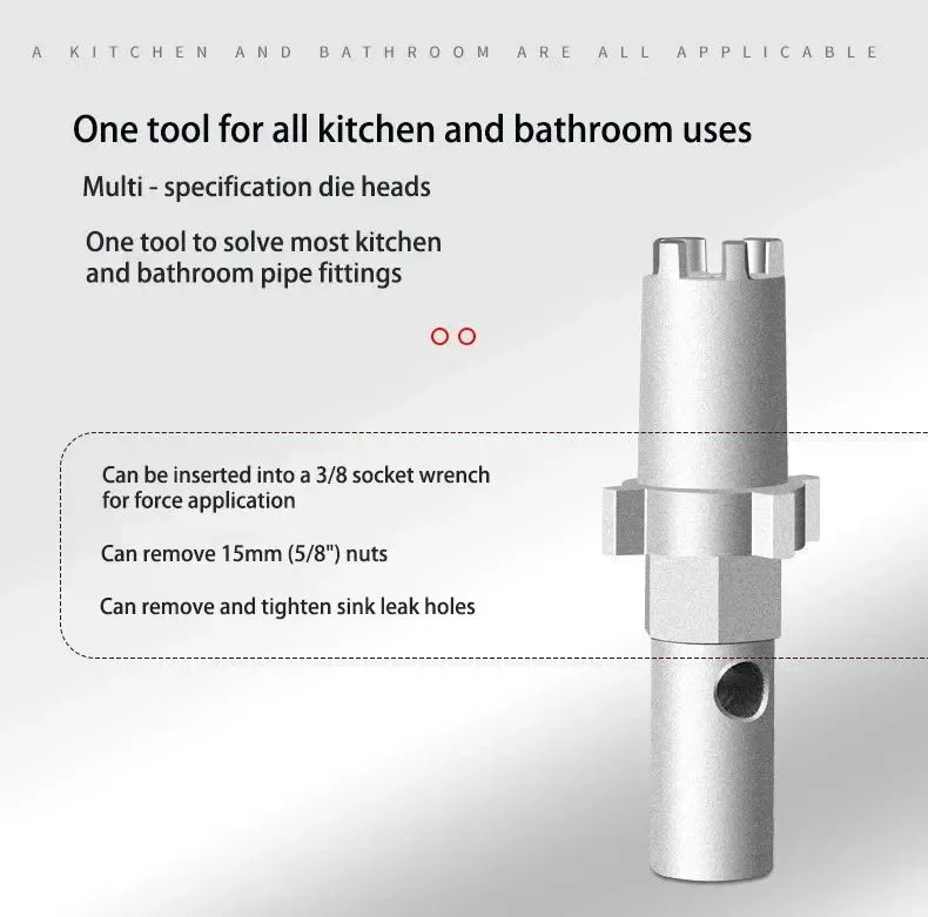 8in1 MultiFunctional Sink Faucet Wrench  Universal LargeOpen Plumbing Tool For Bathroom  Household  9