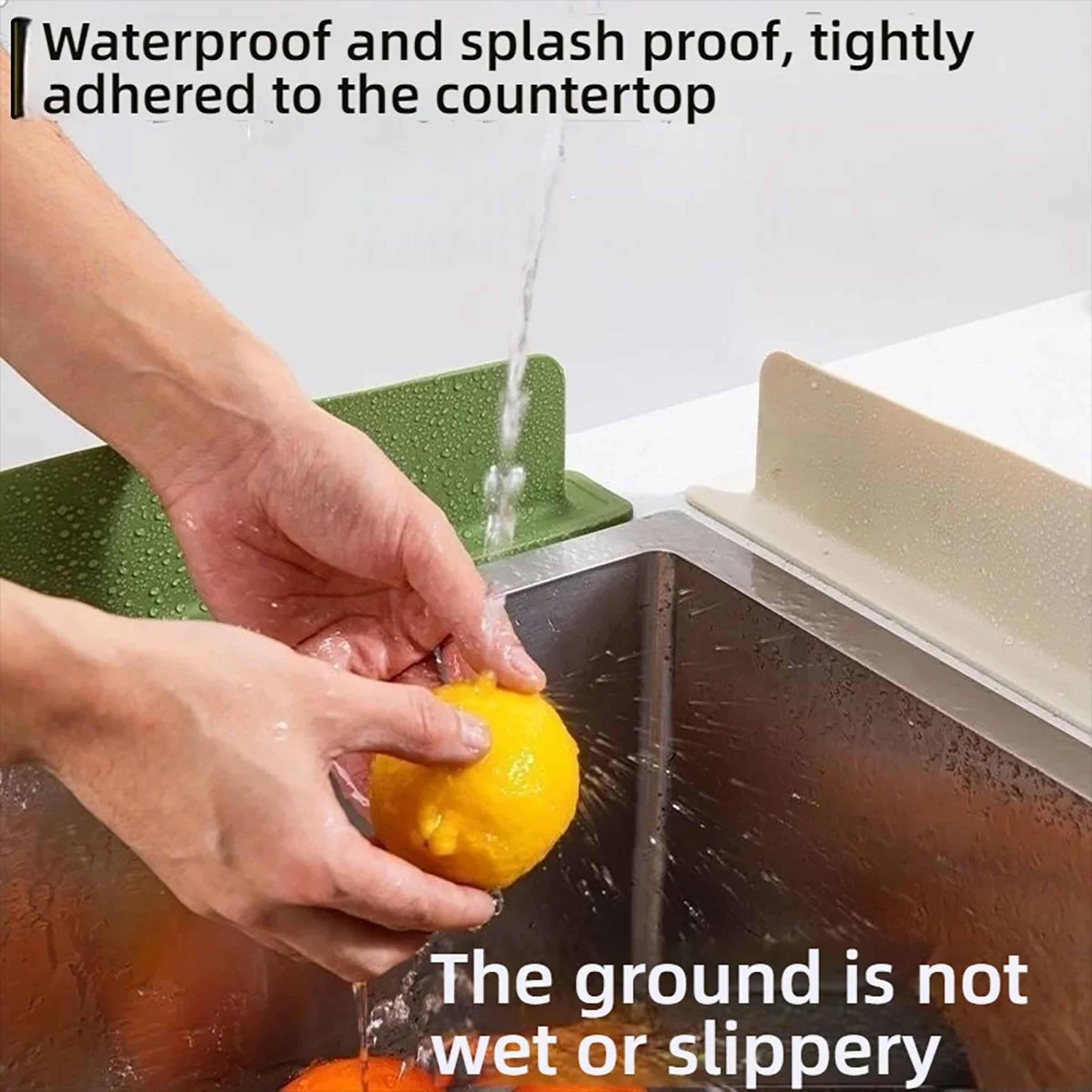 Silicone Sink Splash Guard With Suction Cup  WhiteGreen Water Baffle To Protect Clothes From Splash 3