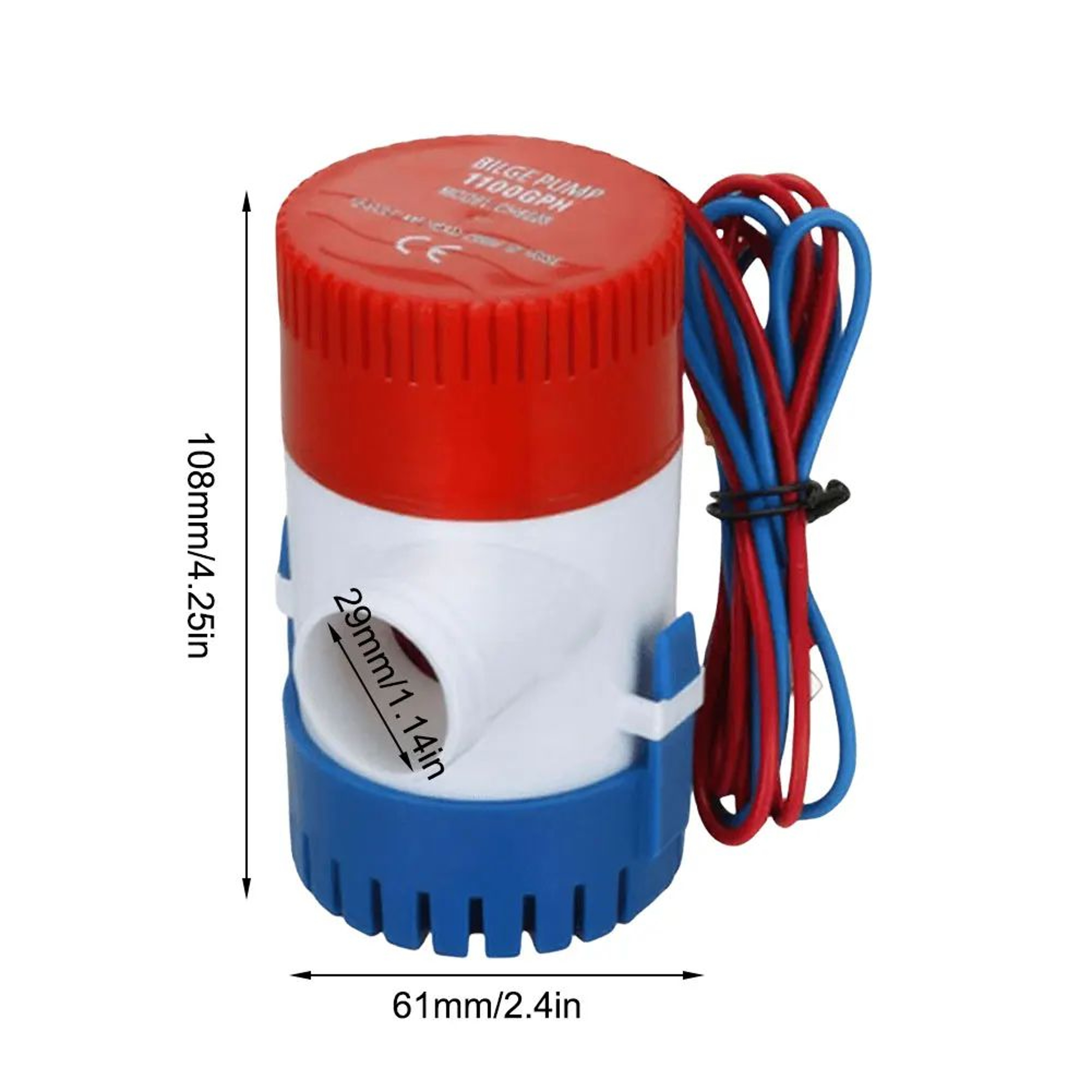 12V Submersible 1100GPH Marine Bilge Pump 5