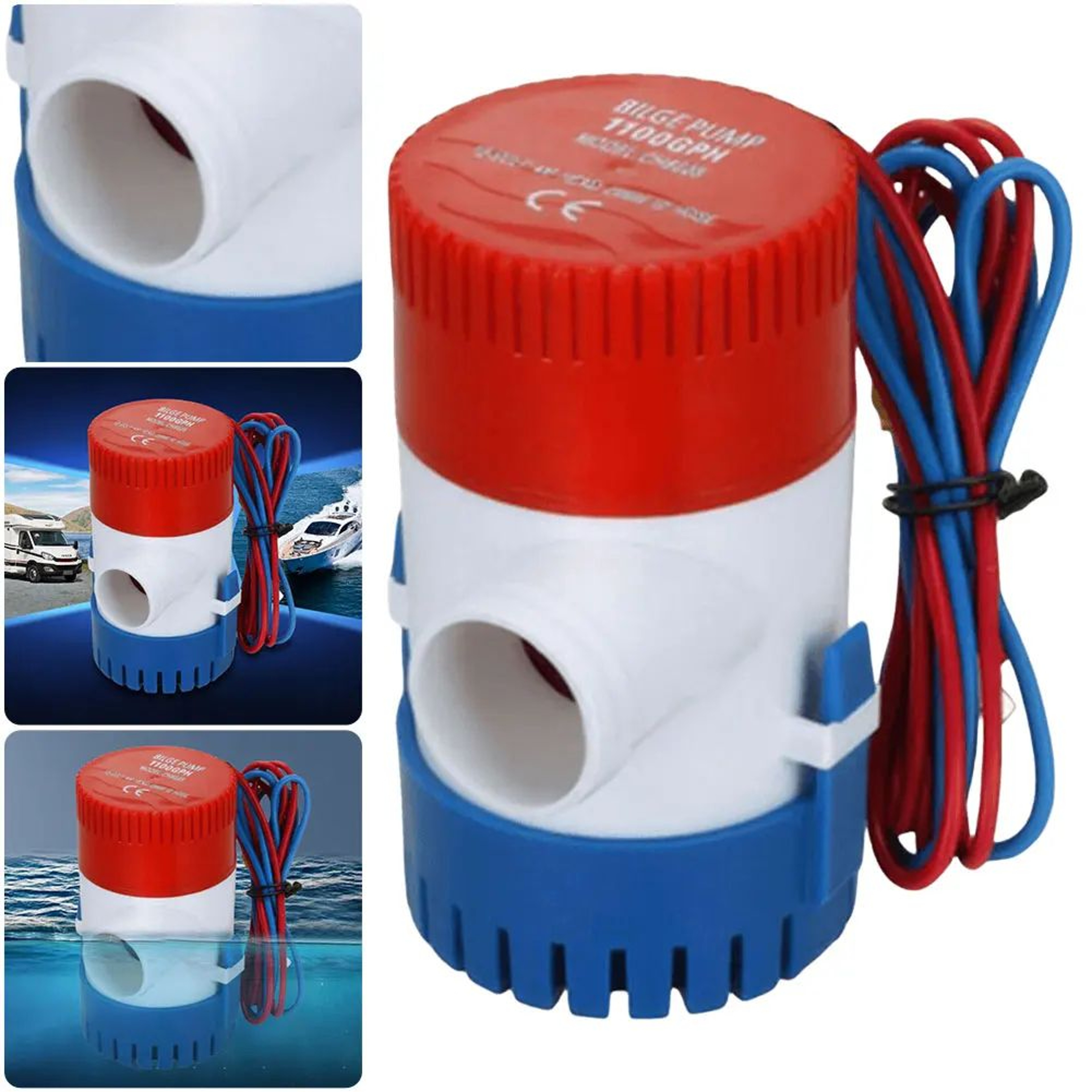 12V Submersible 1100GPH Marine Bilge Pump 10