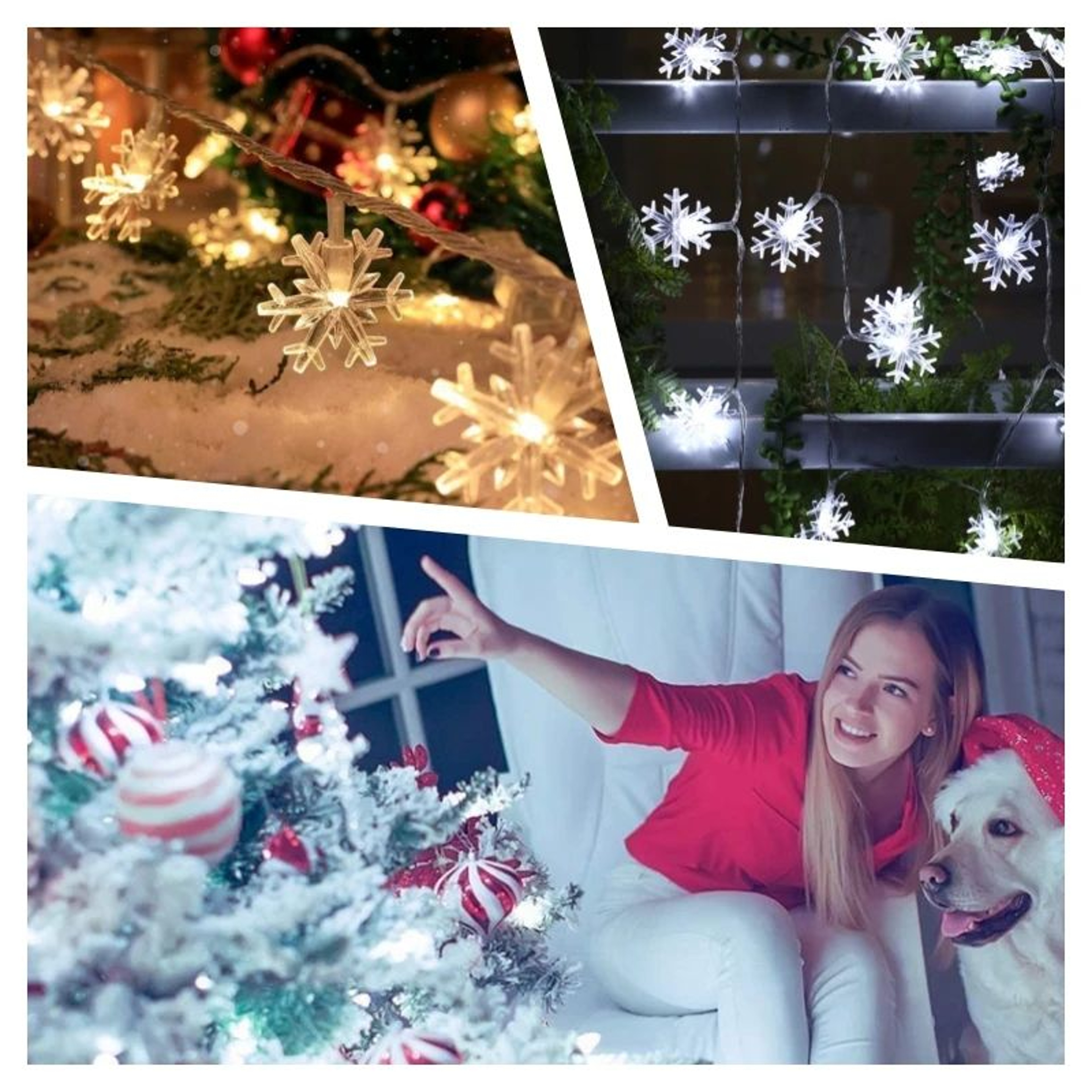 Snowflake LED String Lights USB Powered 4