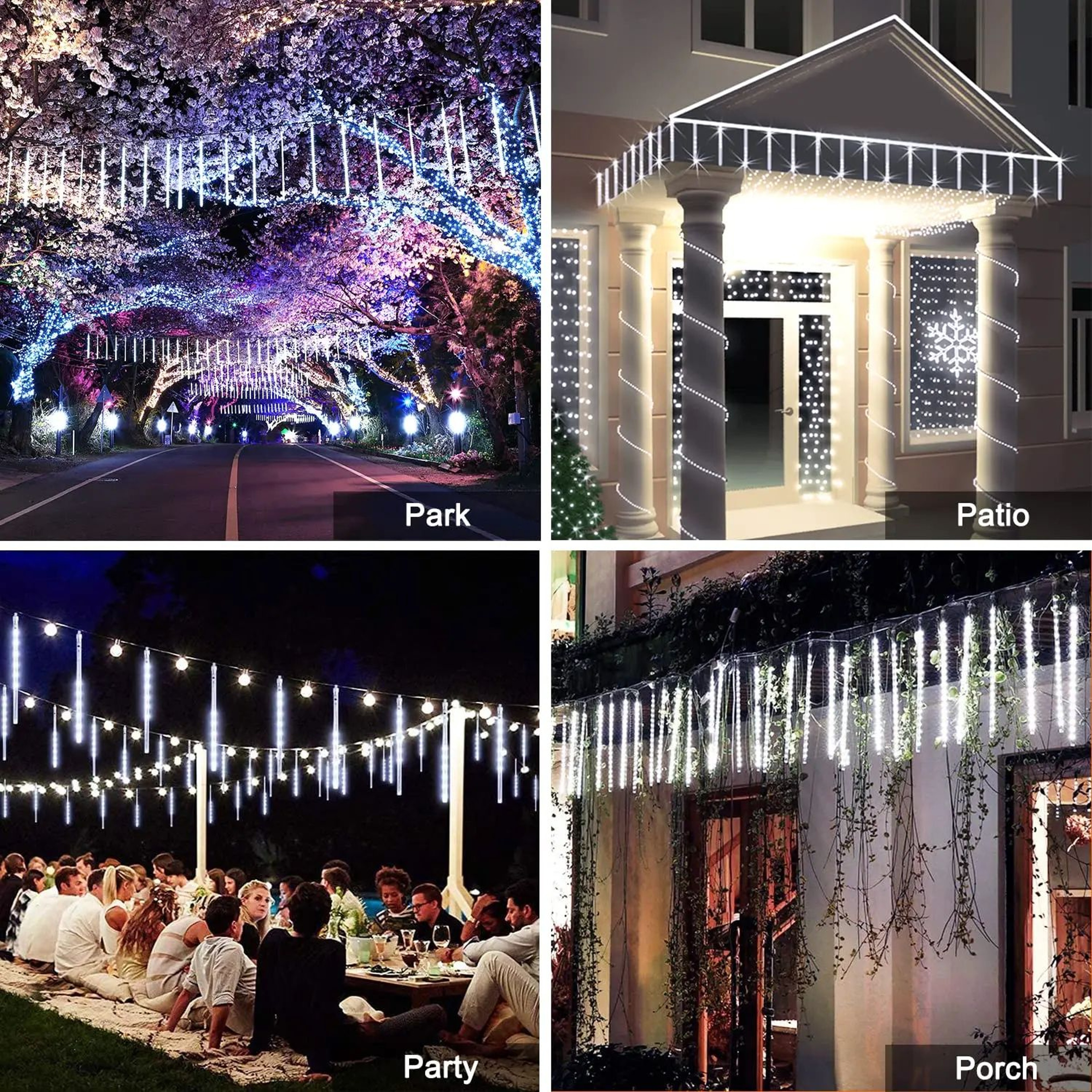 LED Meteor Shower String Lights EU Plug 8