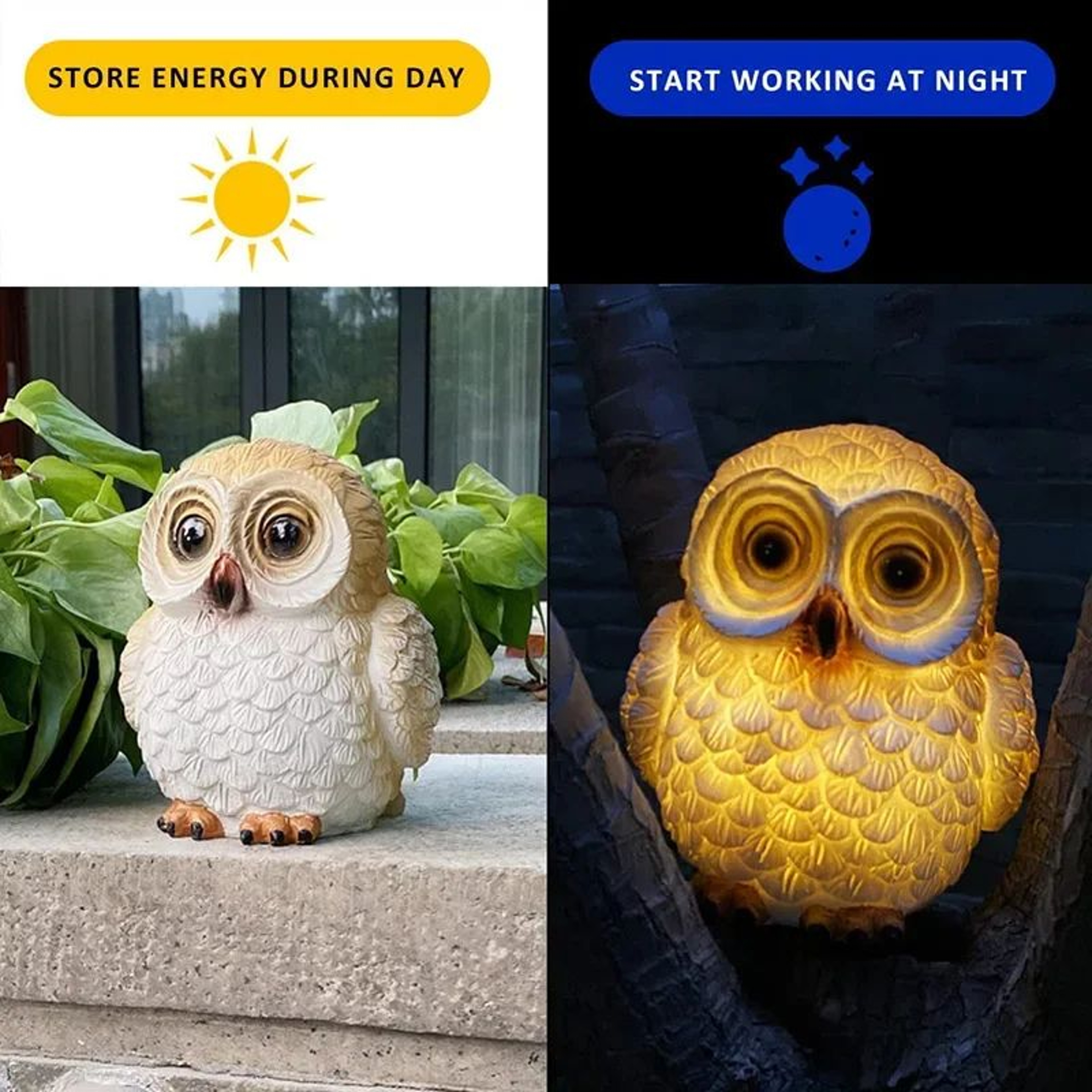 Solar Owl Garden LED Night Light 6
