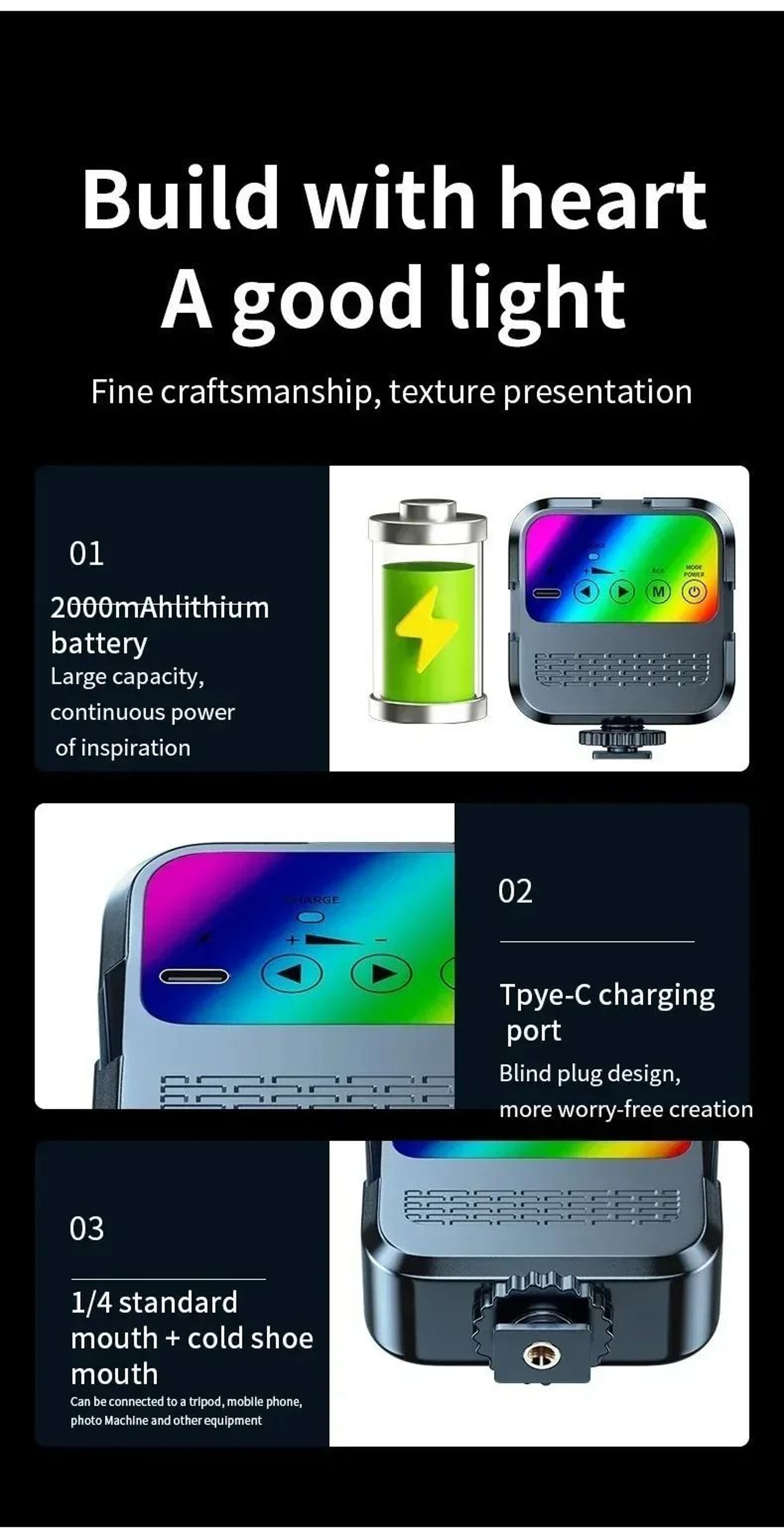 Portable Clip On LED Fill Light 14