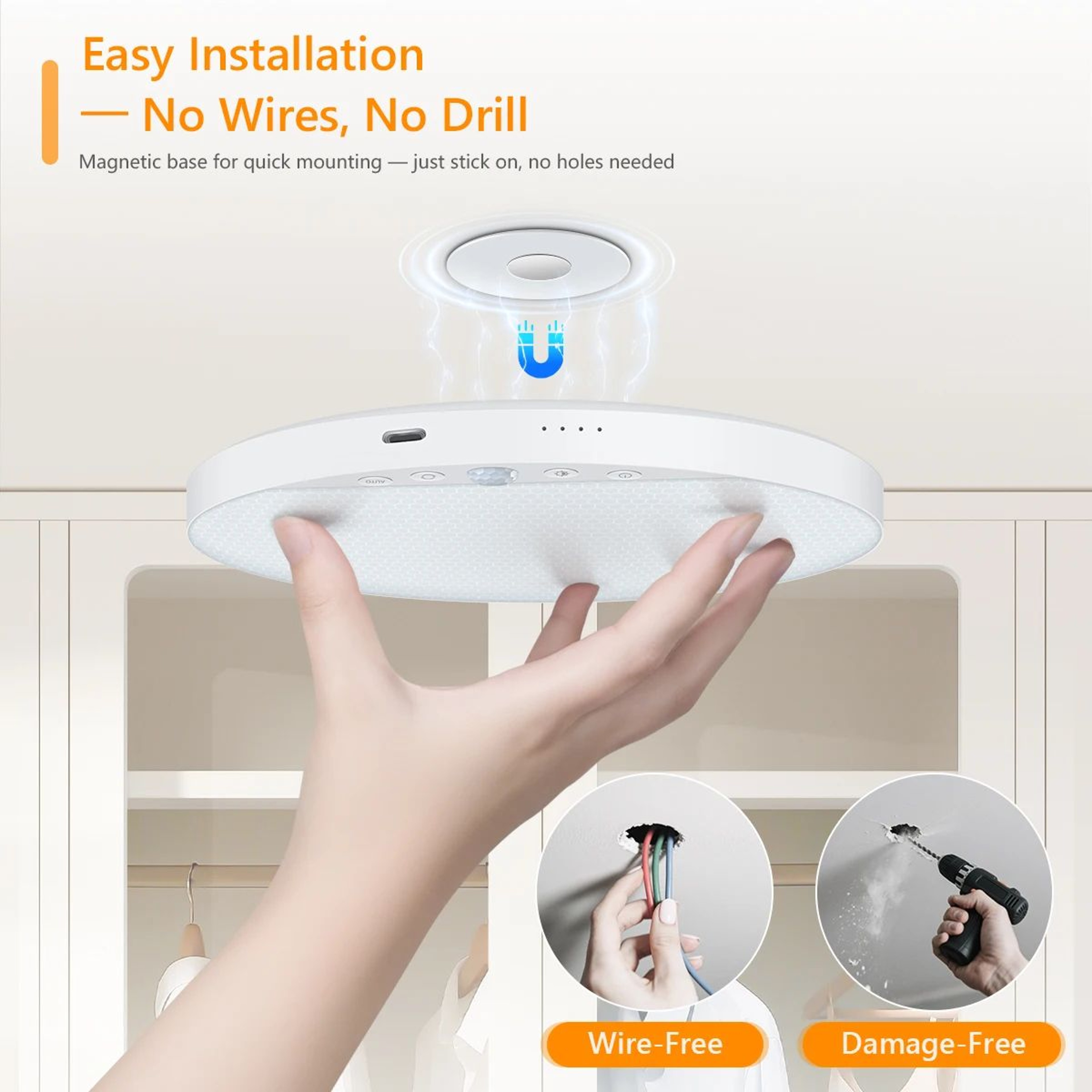 Rechargeable Motion Sensor Ceiling Light 3