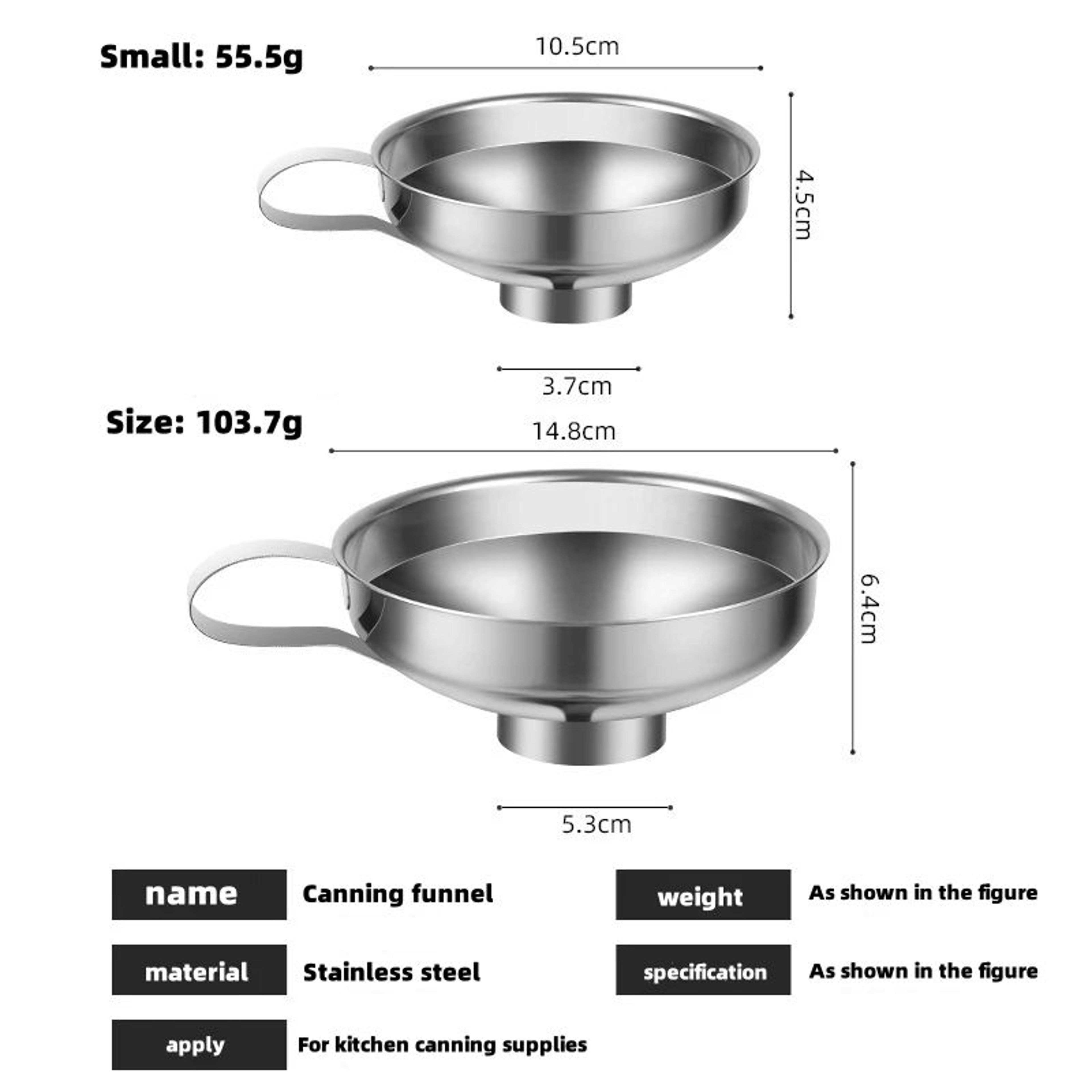 Stainless Steel Wide Mouth Canning Funnel 5