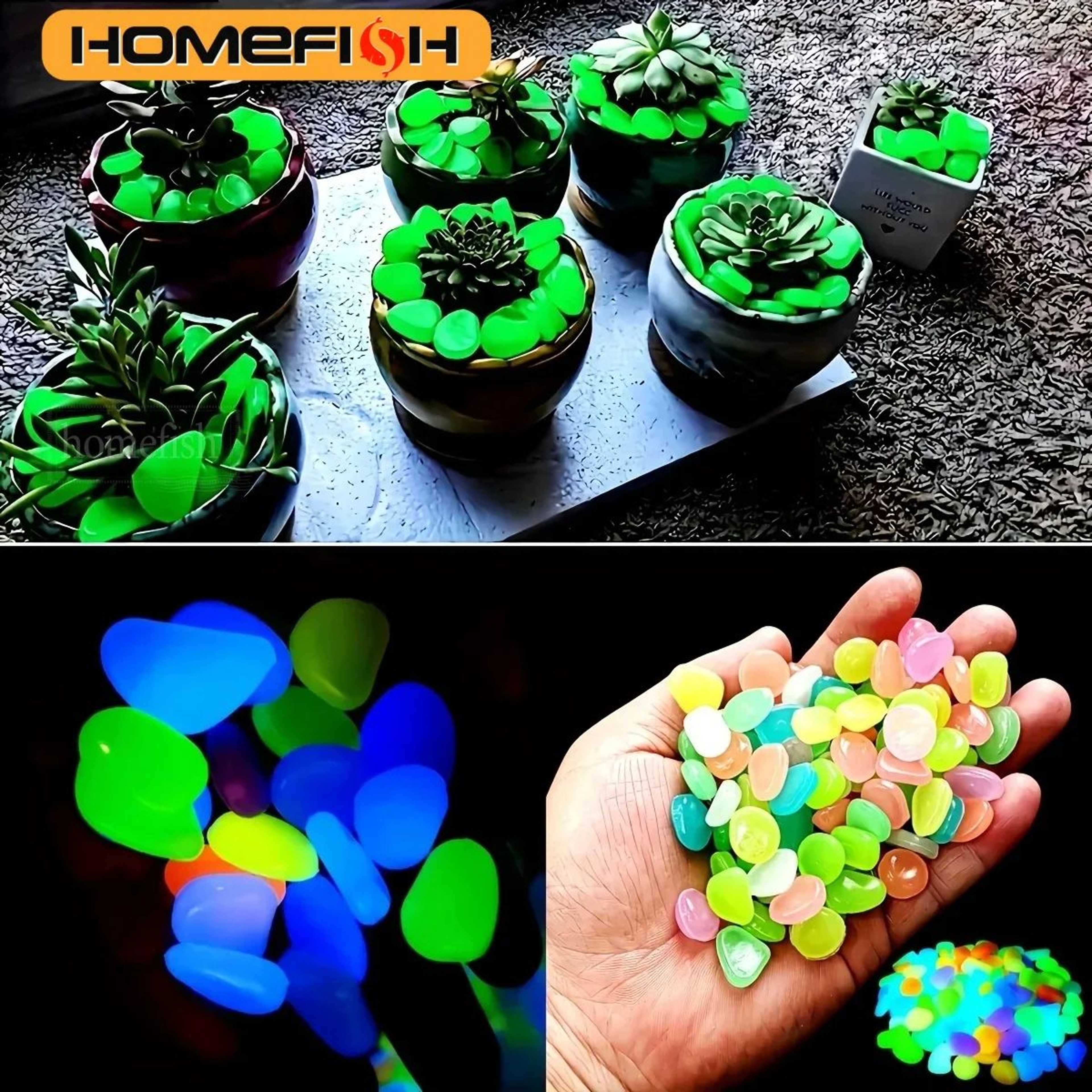 Glow In The Dark Garden Pebbles 6