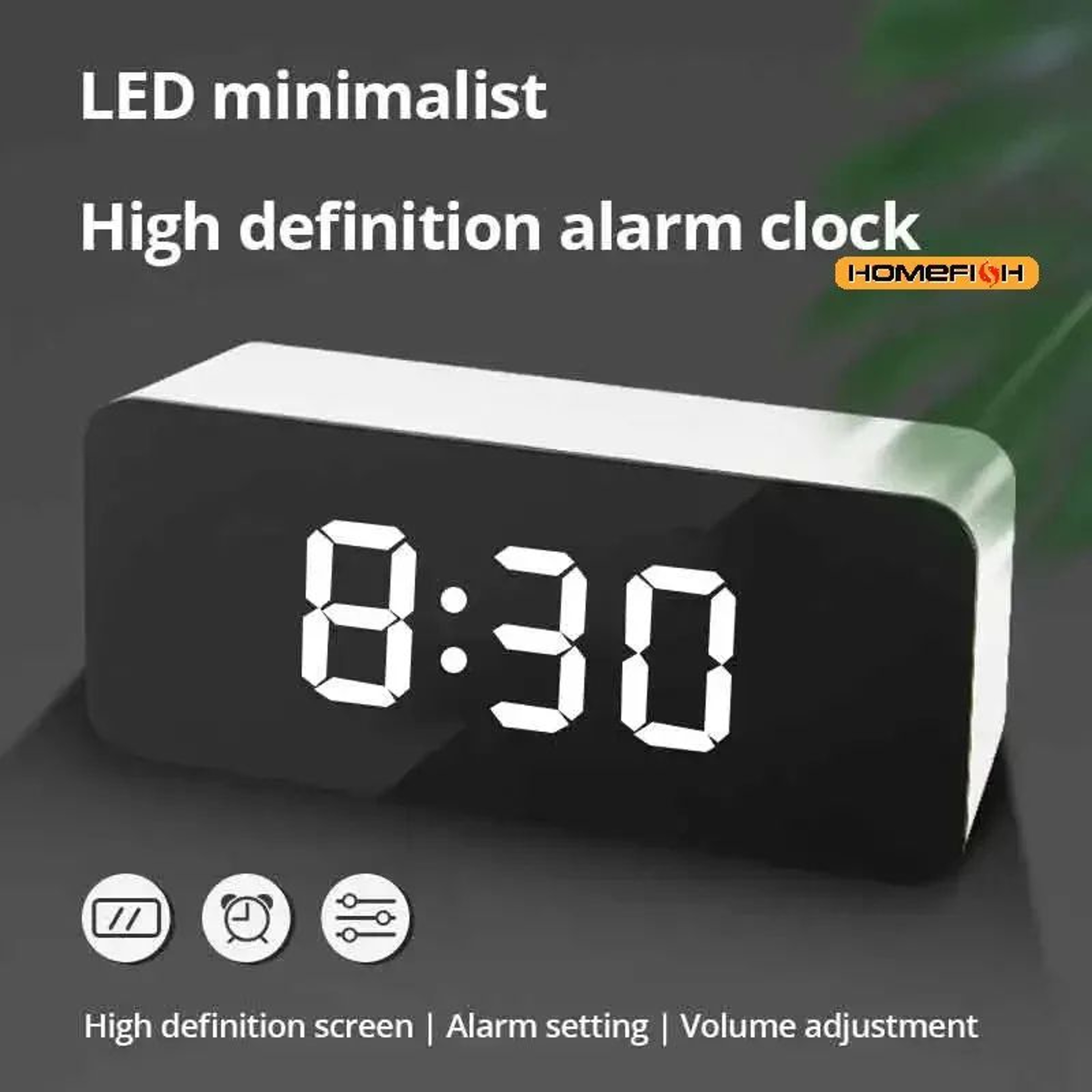 LED Mirror Desk Alarm Clock 0