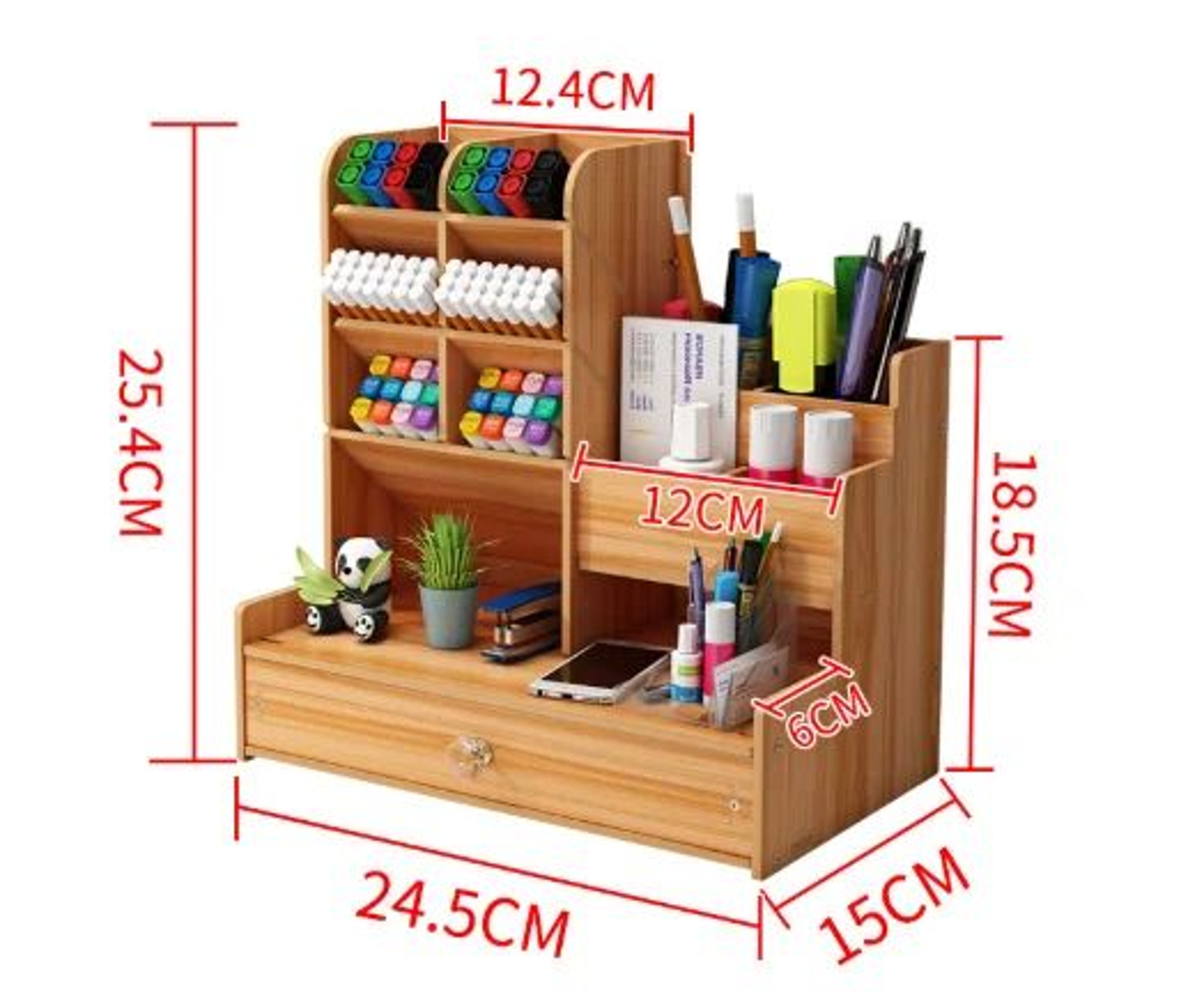 Wooden Desktop Organizer With Drawer 10