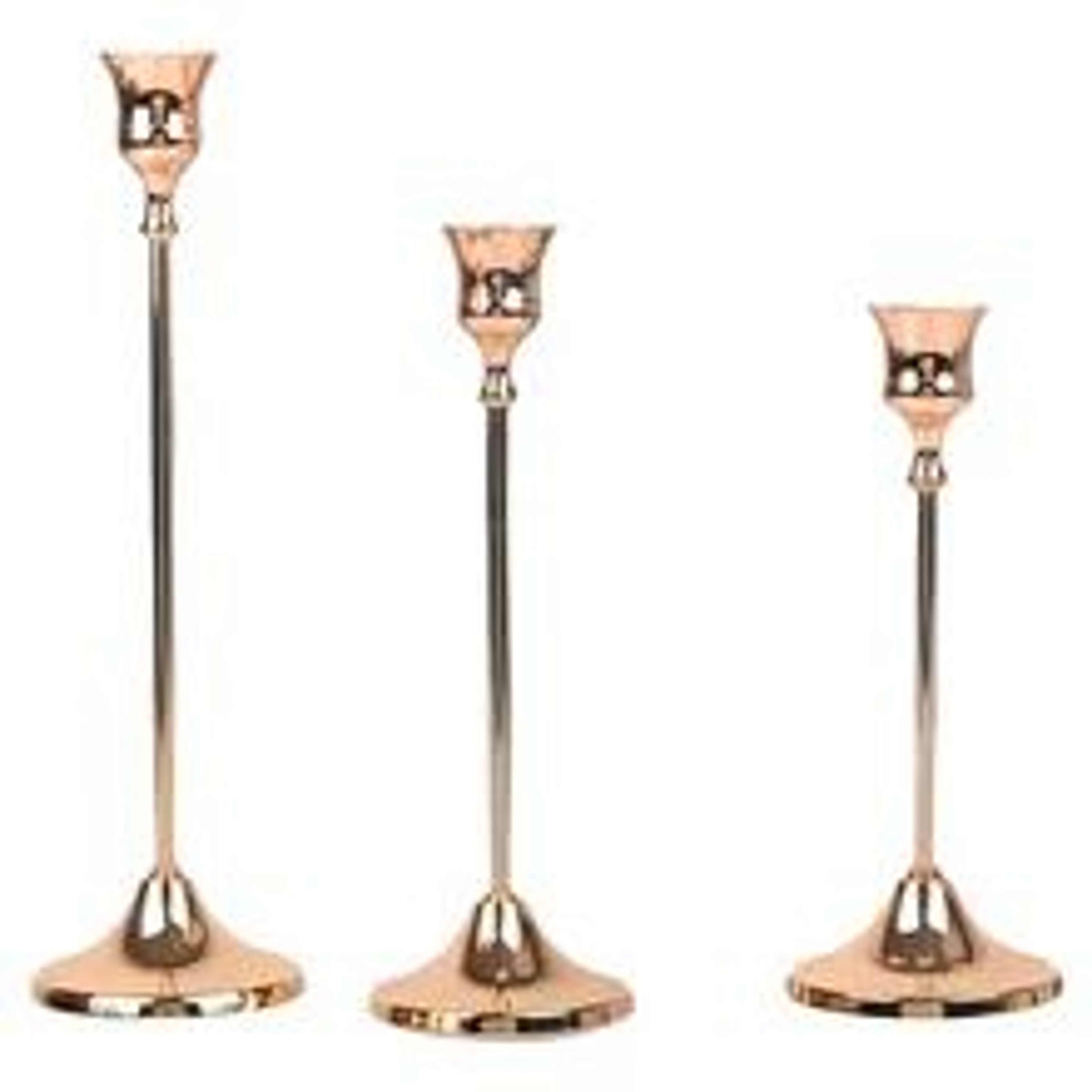 Vintage Metal Tabletop Candle Holder Set 12