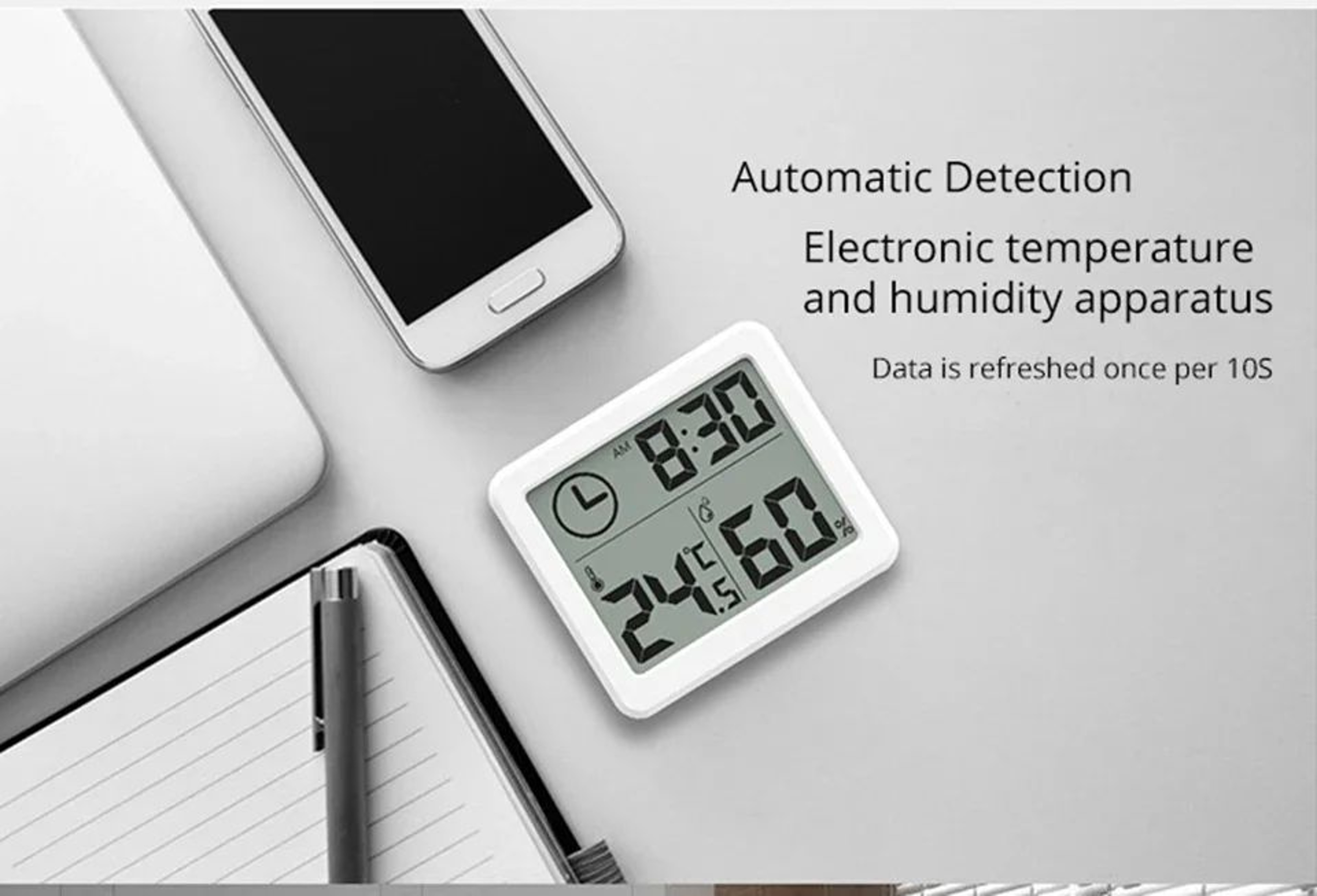 Digital Desk Wall Clock With Temperature And Humidity Display 5