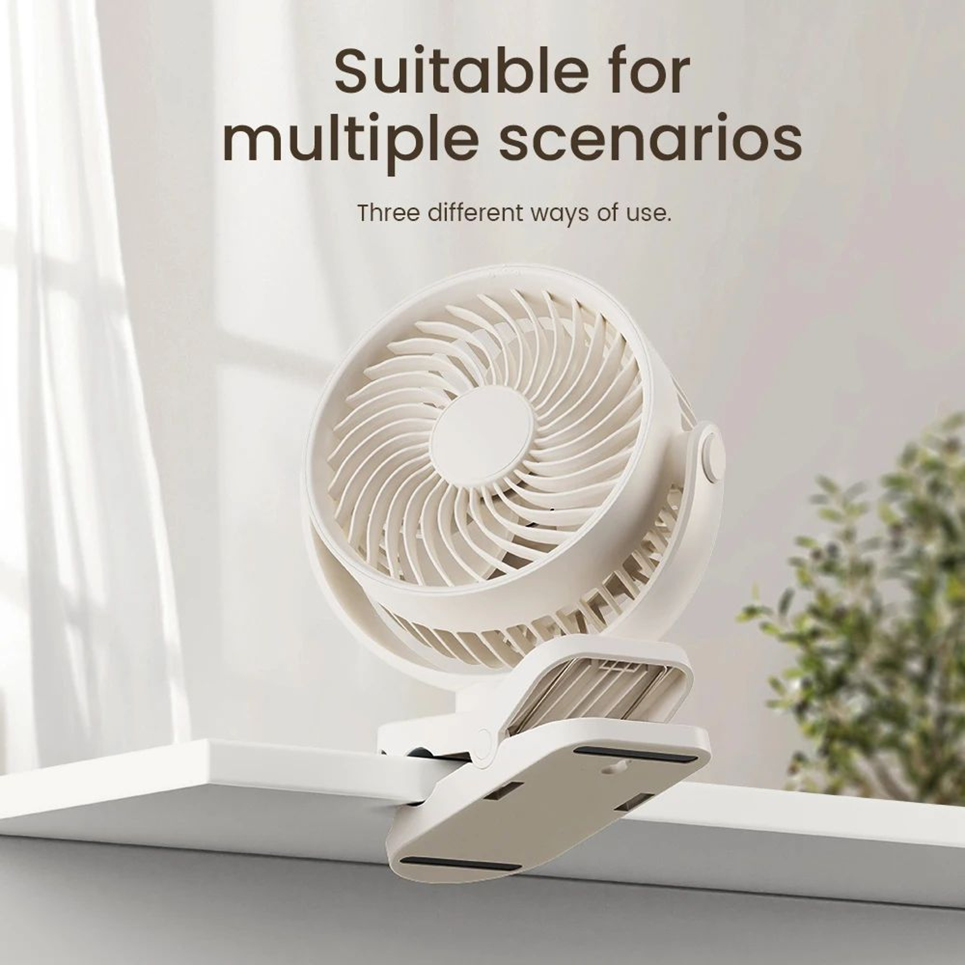 Wall Mounted Rechargeable Clip On Silent Fan 4