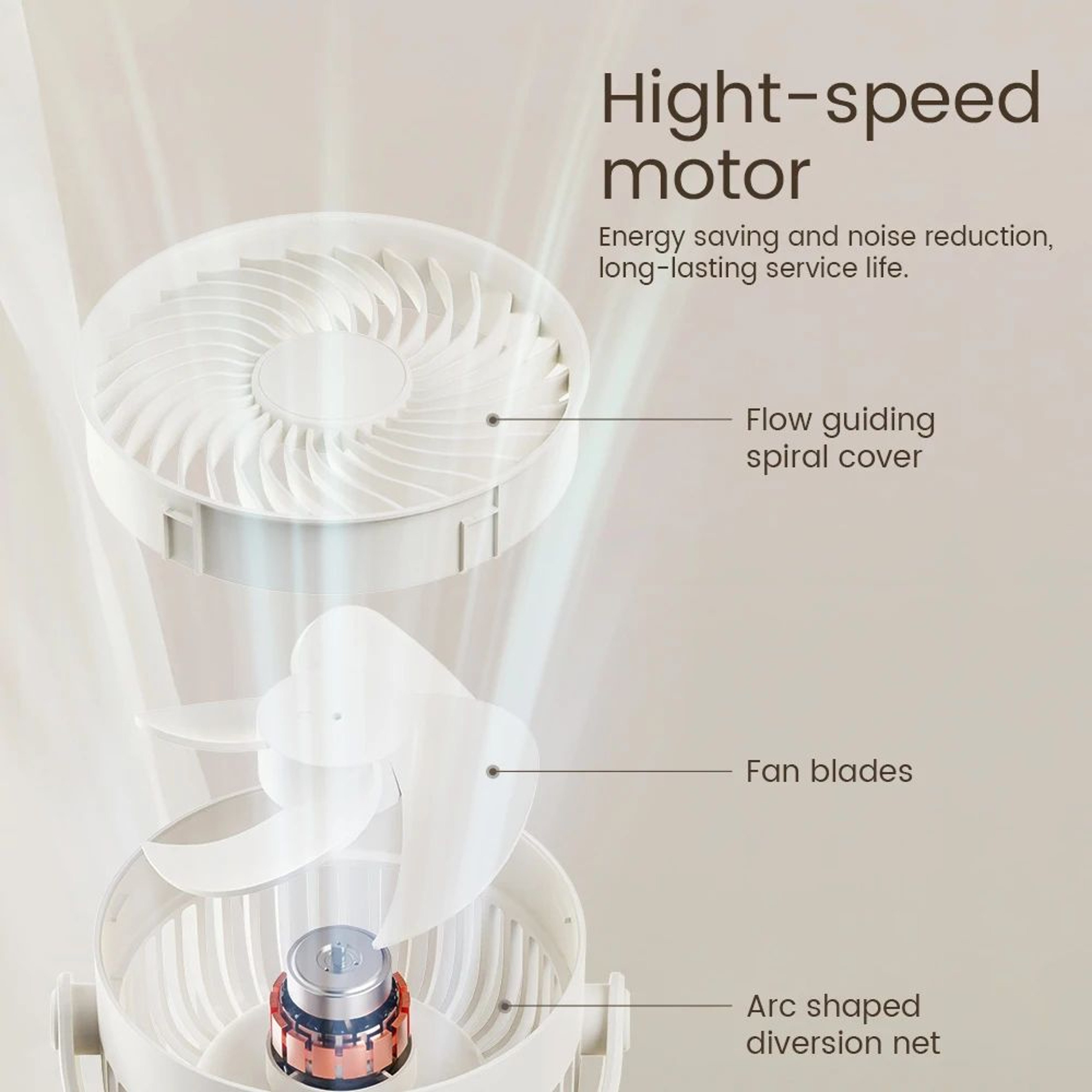 Wall Mounted Rechargeable Clip On Silent Fan 5