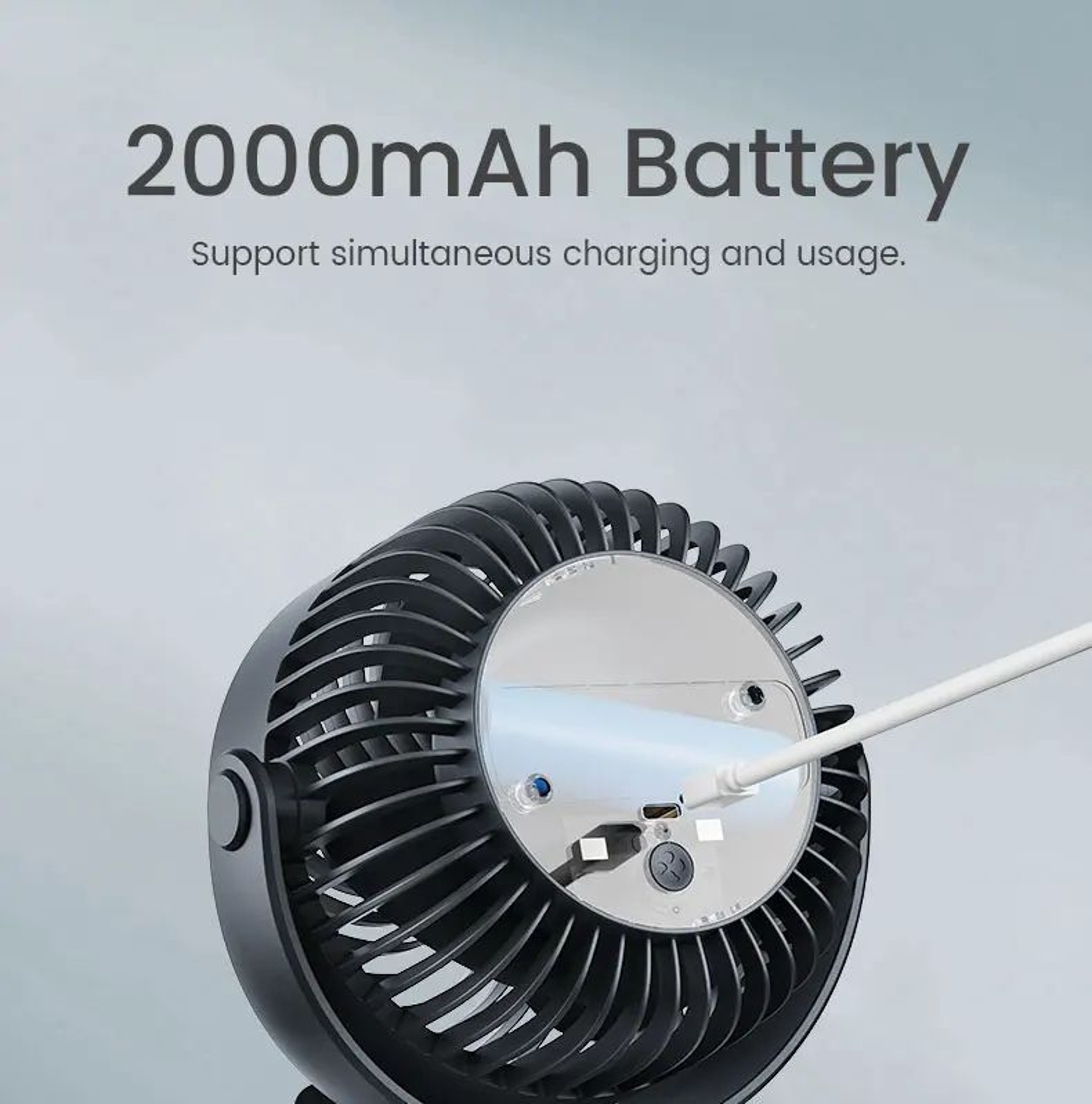 Wall Mounted Rechargeable Clip On Silent Fan 16
