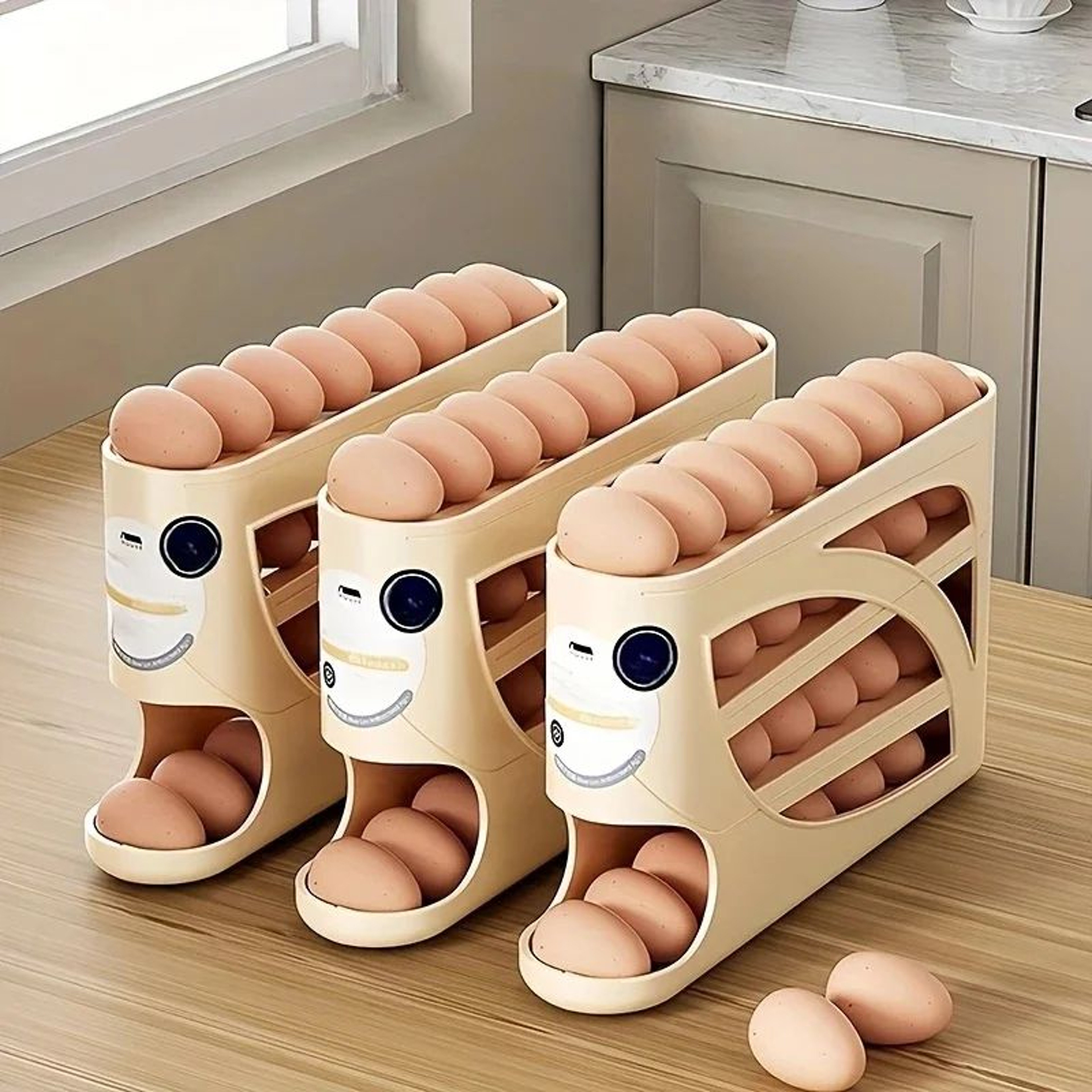 3 Tier Rolling Egg Storage Container For Fridge 0