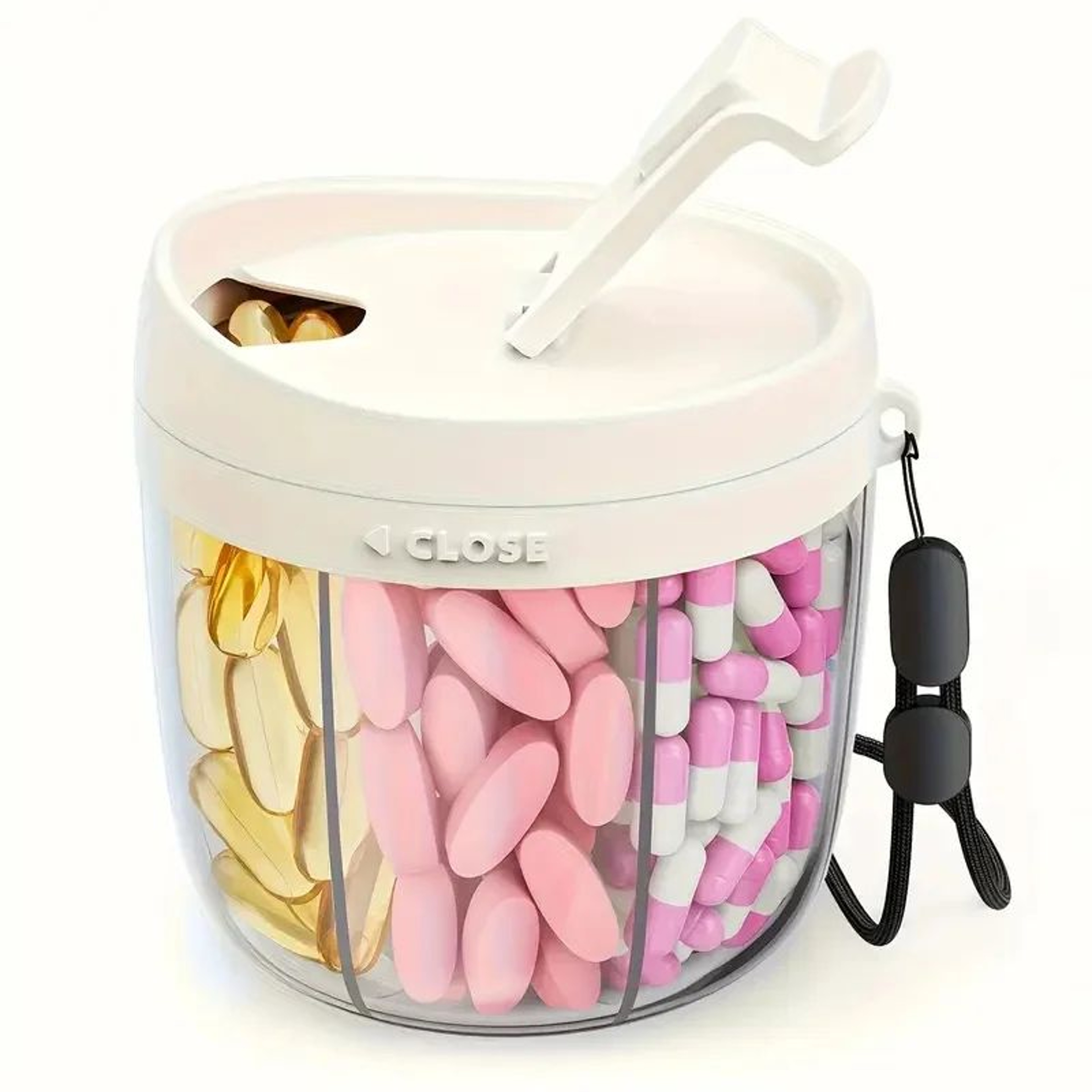 Portable Pill Dispenser Bottle With 7 Compartments 9