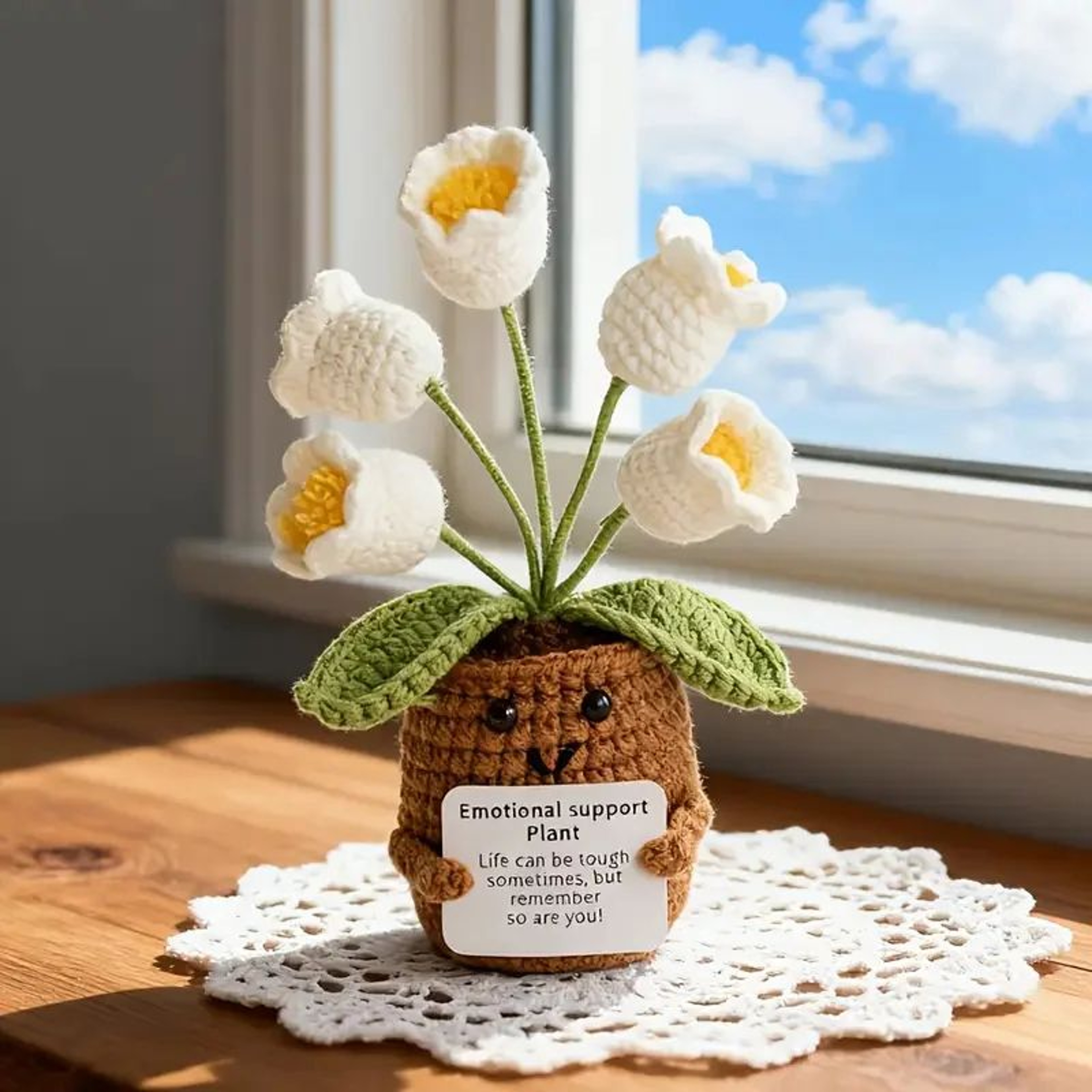 Handmade Crochet Sunflower Emotional Support Plant 6