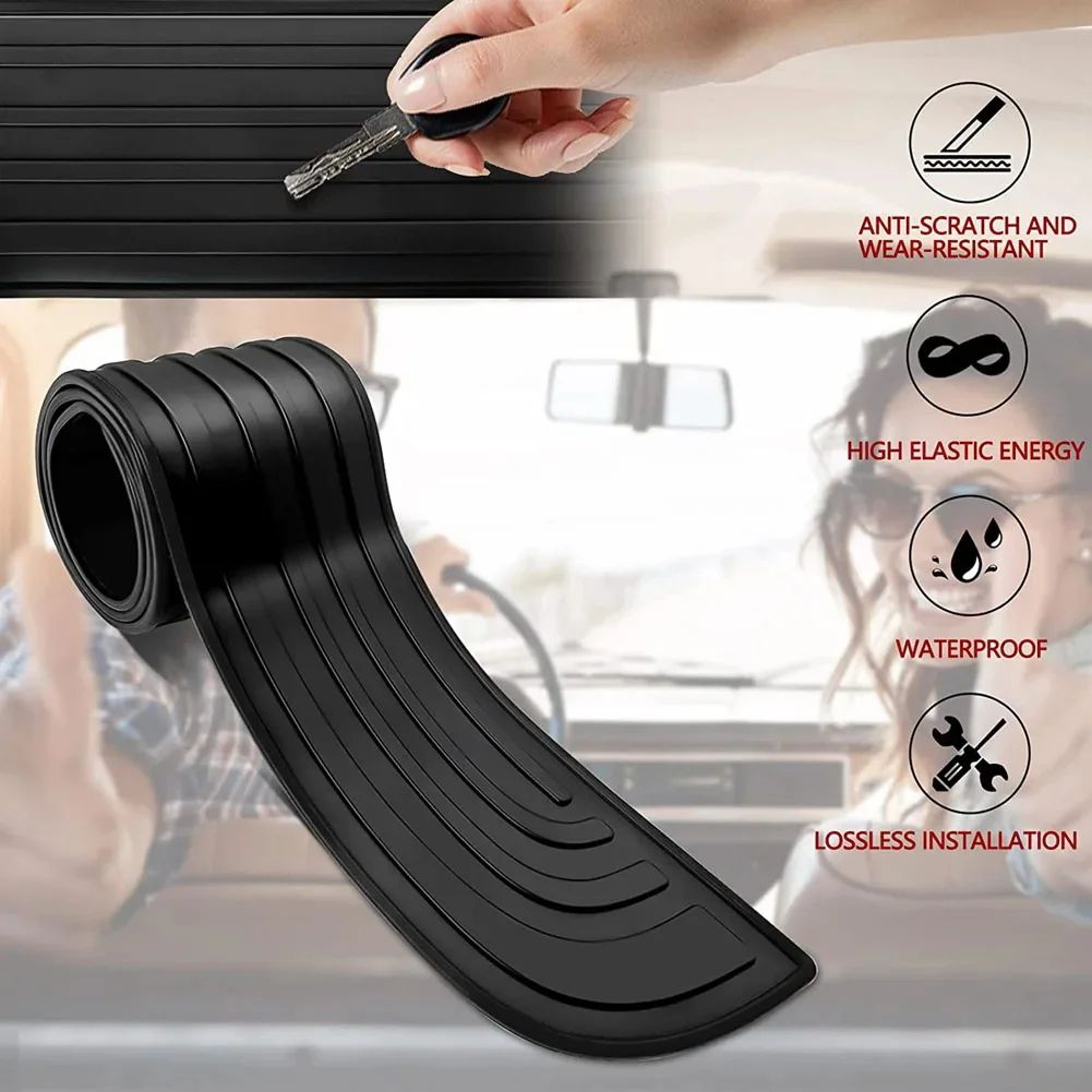 Universal Rear Bumper Guard Rubber Protector 1