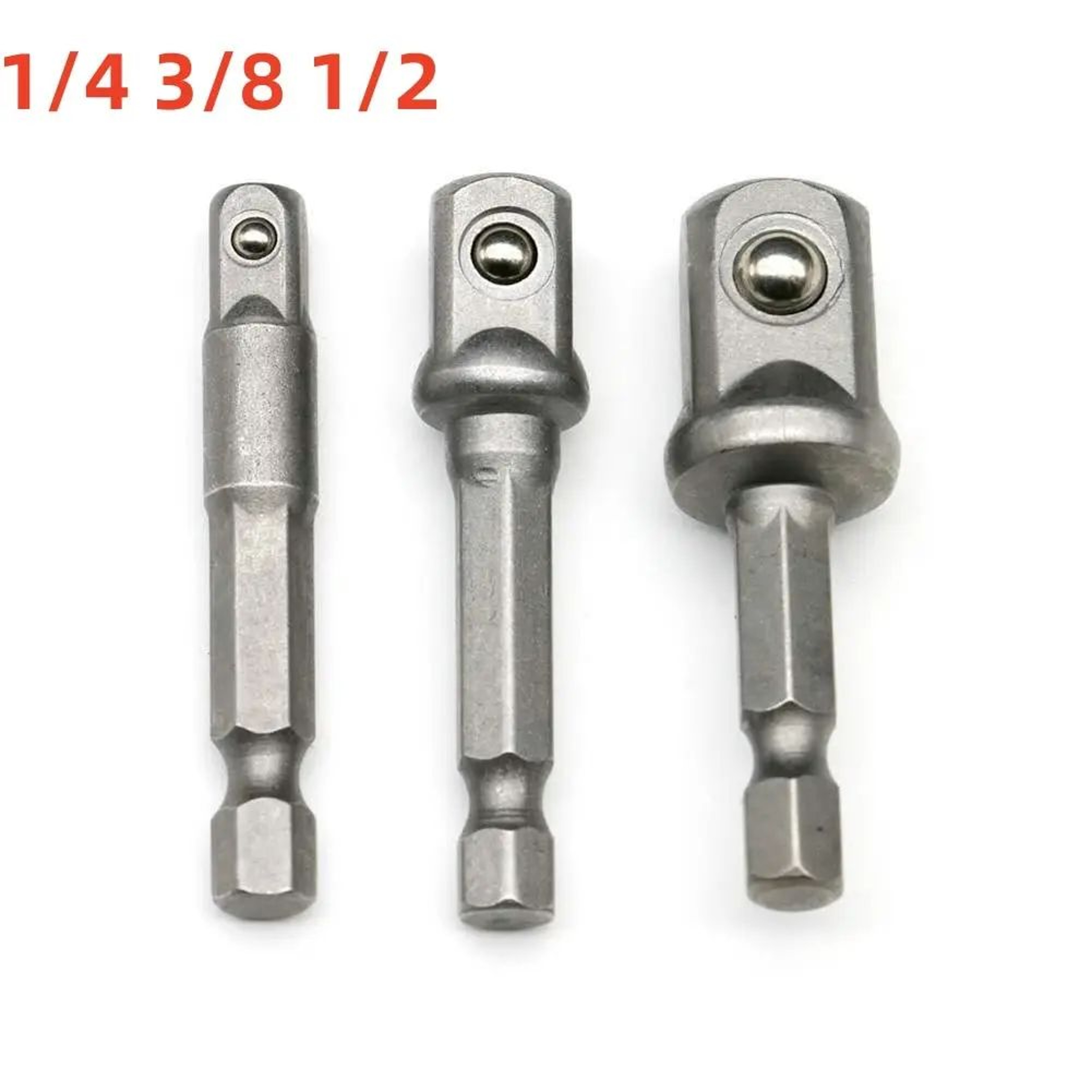 Drill Socket Adapter Set 3 Piece Impact Extension 1