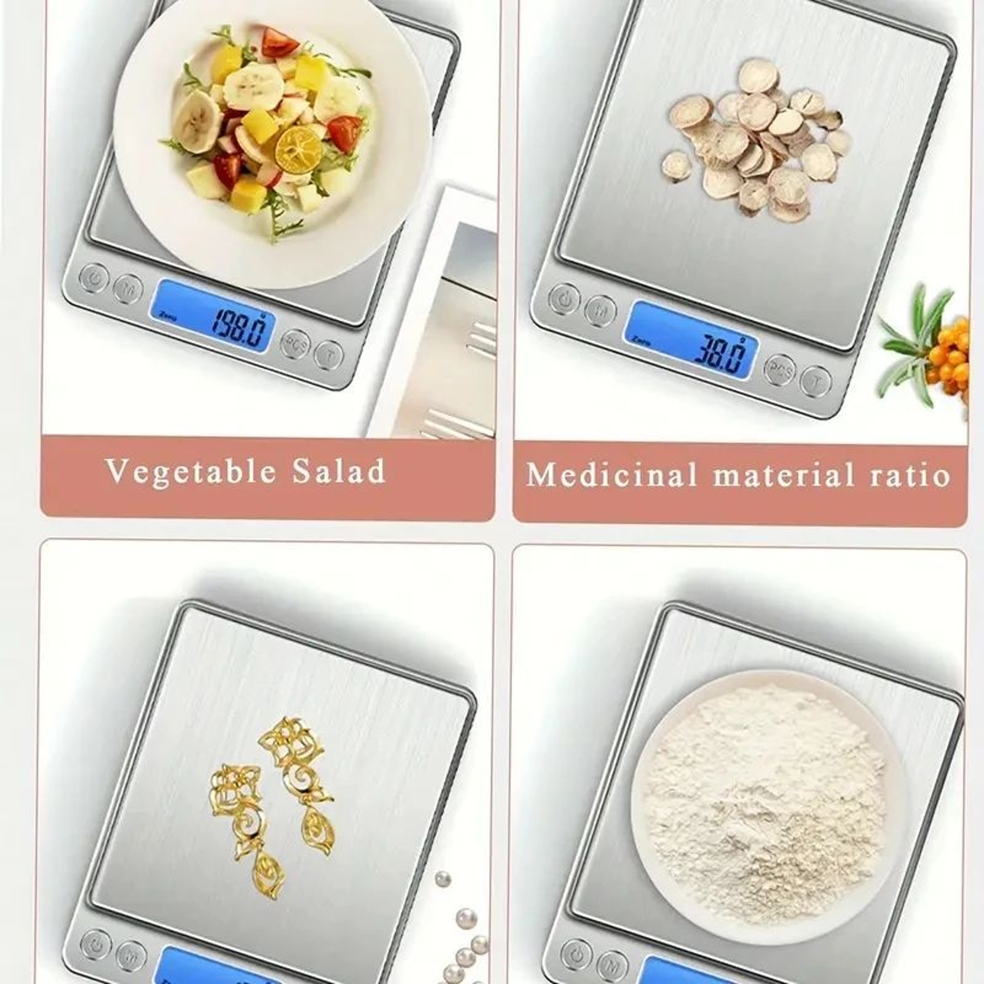 AccuWeight Digital Kitchen Scale Stainless Steel 6