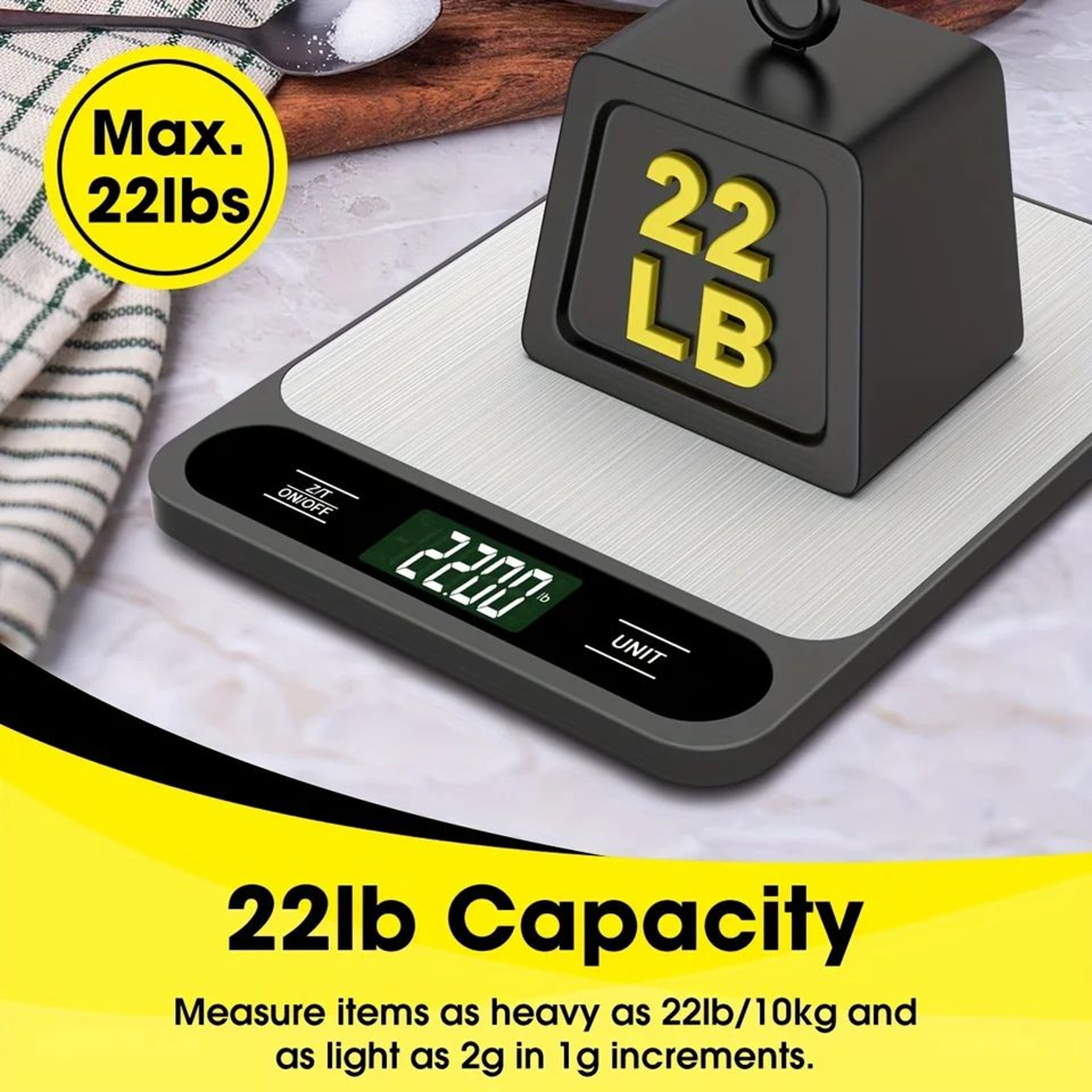 Digital Kitchen Scale 10kg Stainless Steel 2