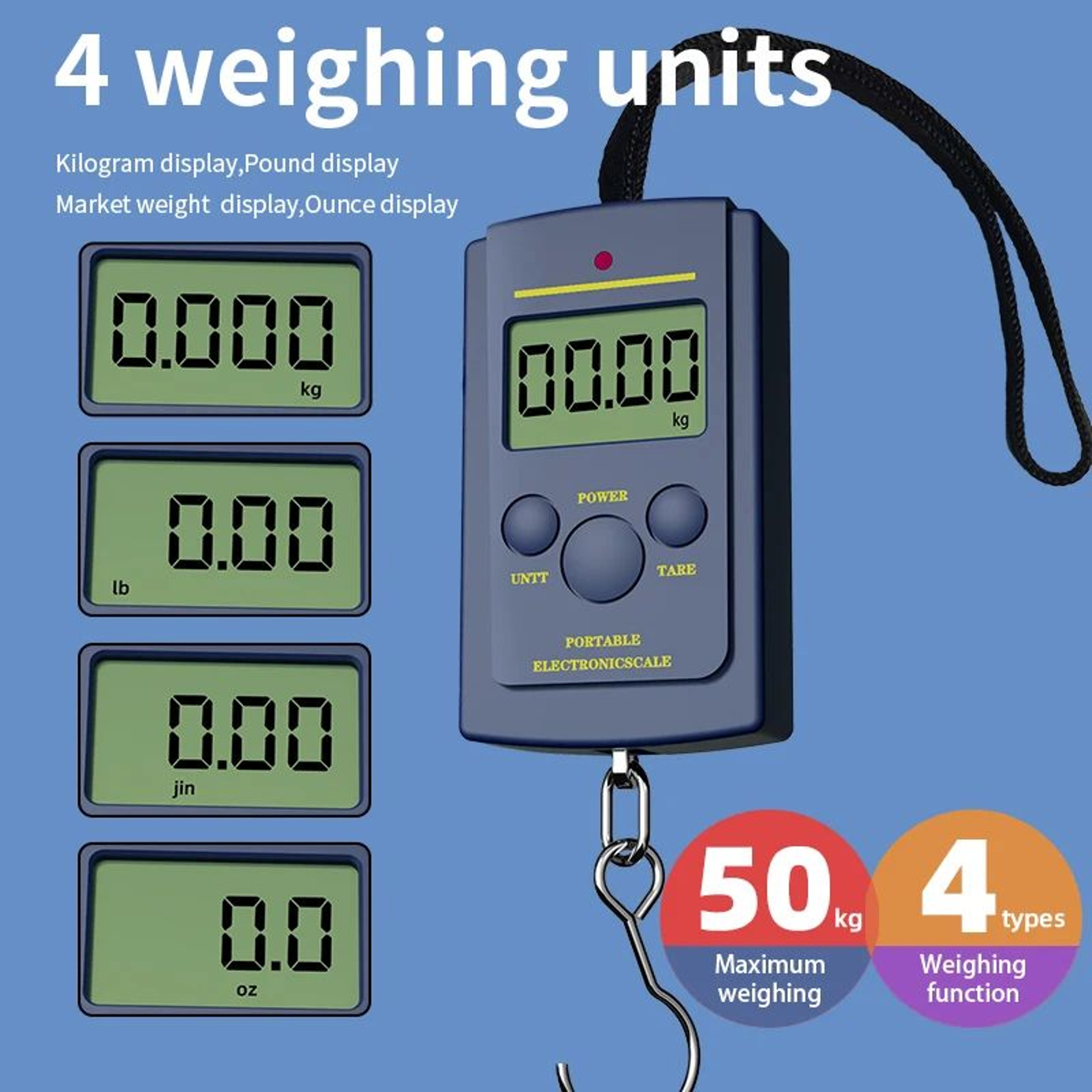 Portable Digital Hanging Scale 50kg 0