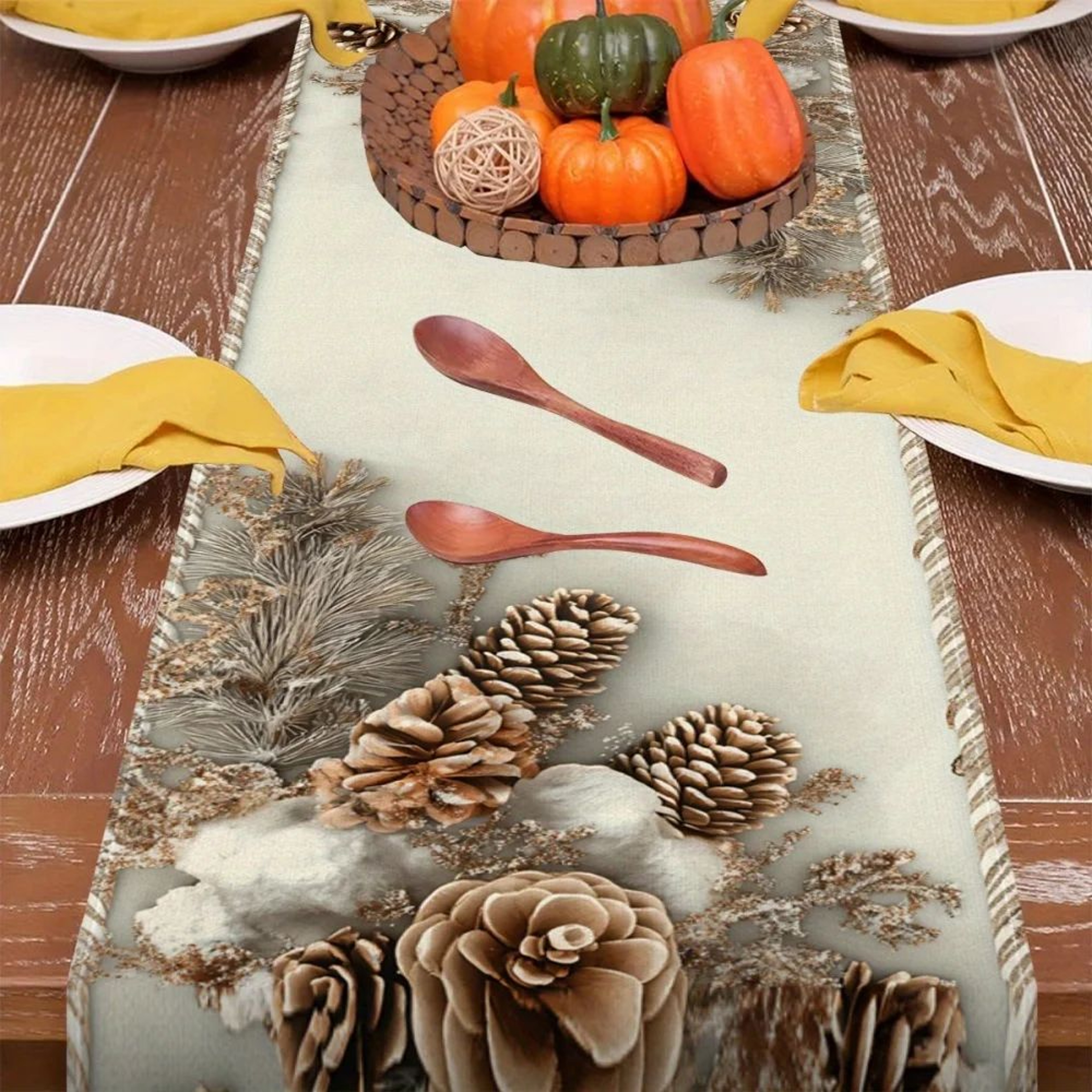 Winter Floral Table Runner Holiday Decor 5