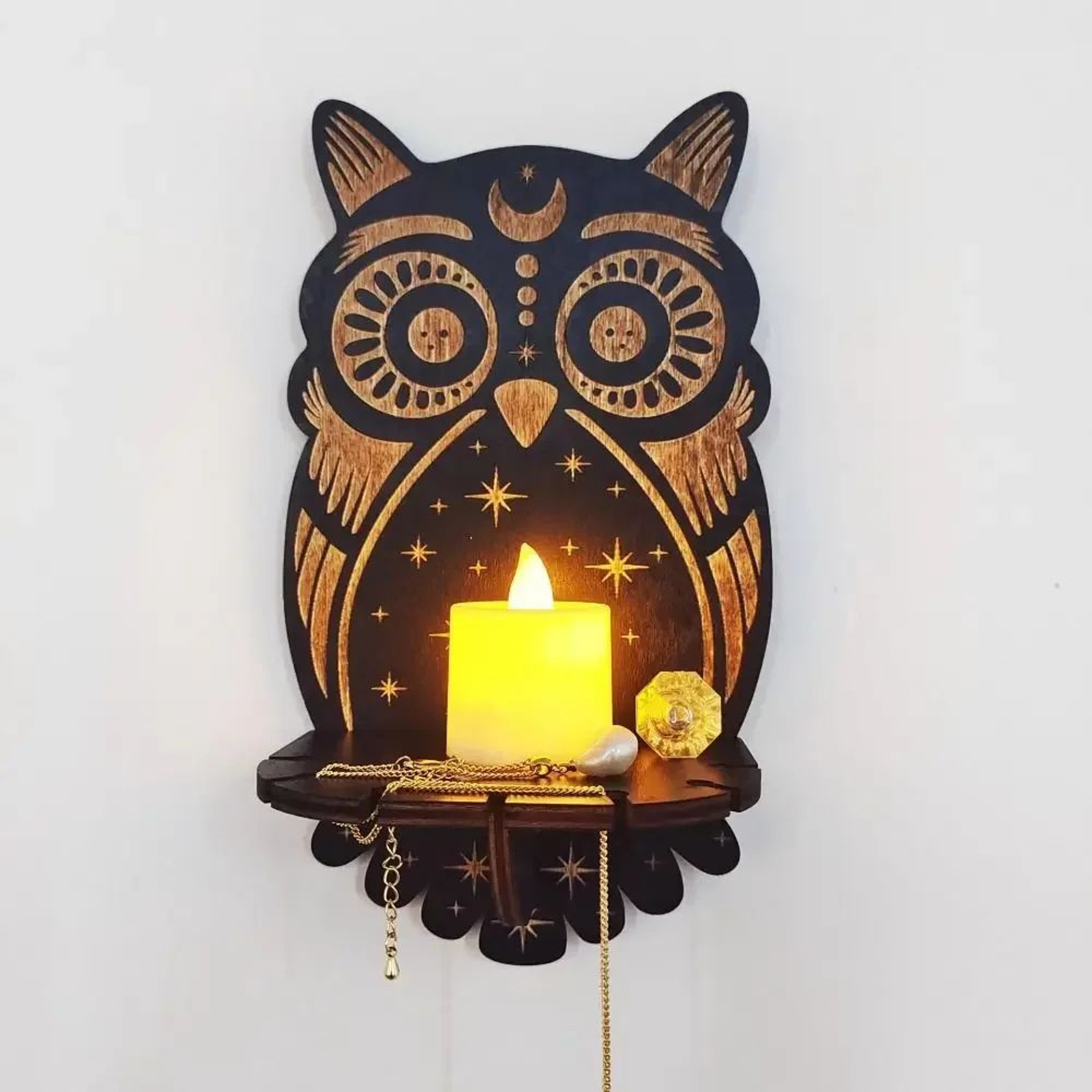 Handcrafted Wooden Wall Display Shelf 5