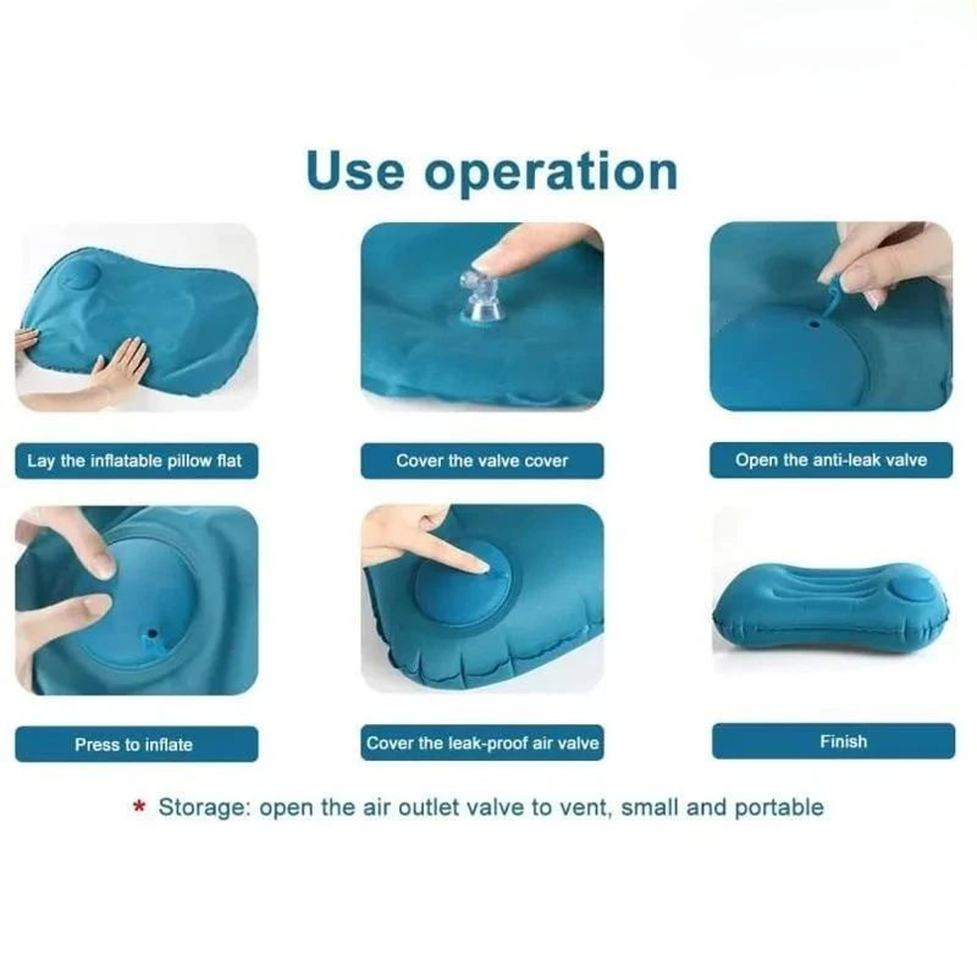 Inflatable Travel Pillow With Flocked Surface 3