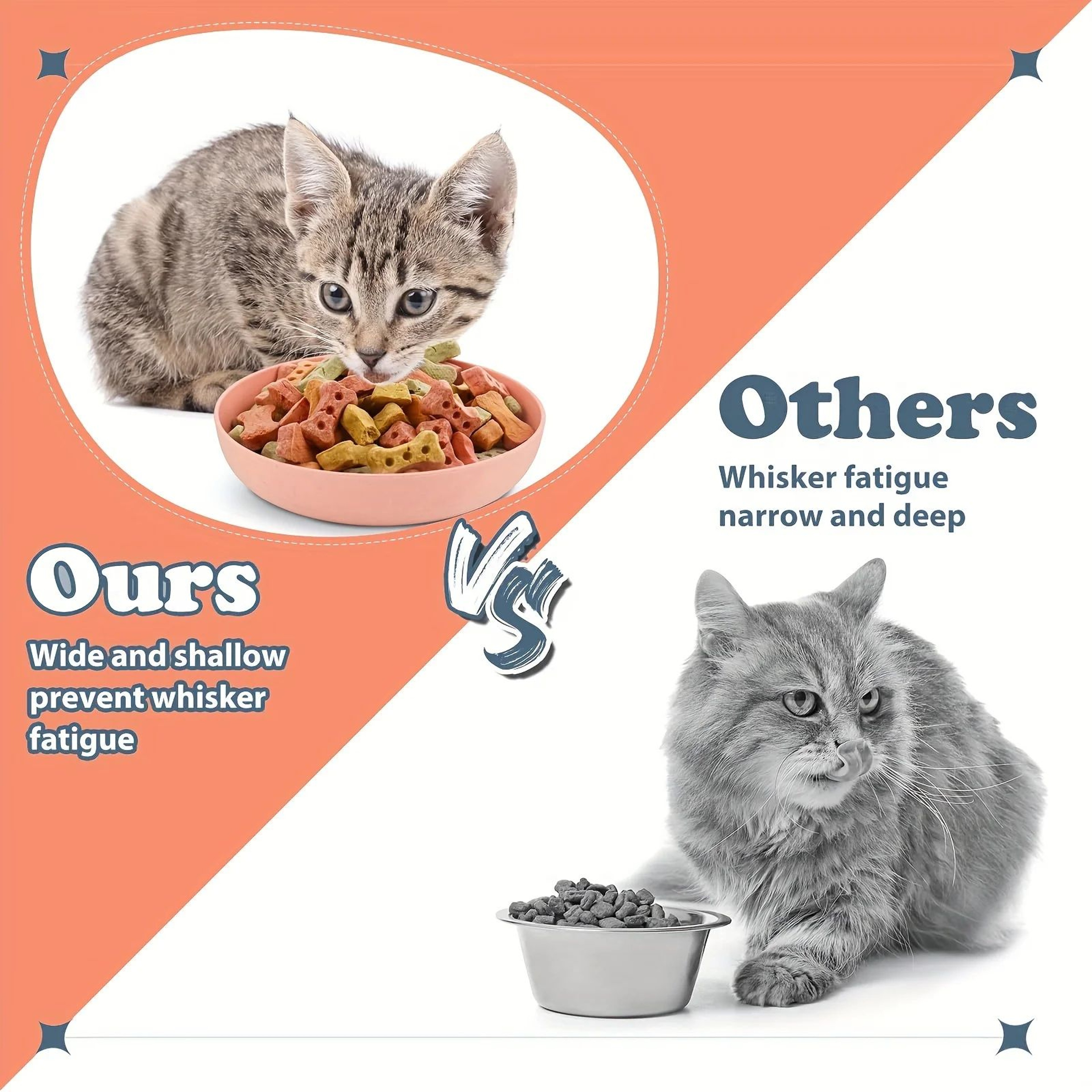 Shallow Non Slip Cat Feeding Bowls Set 3