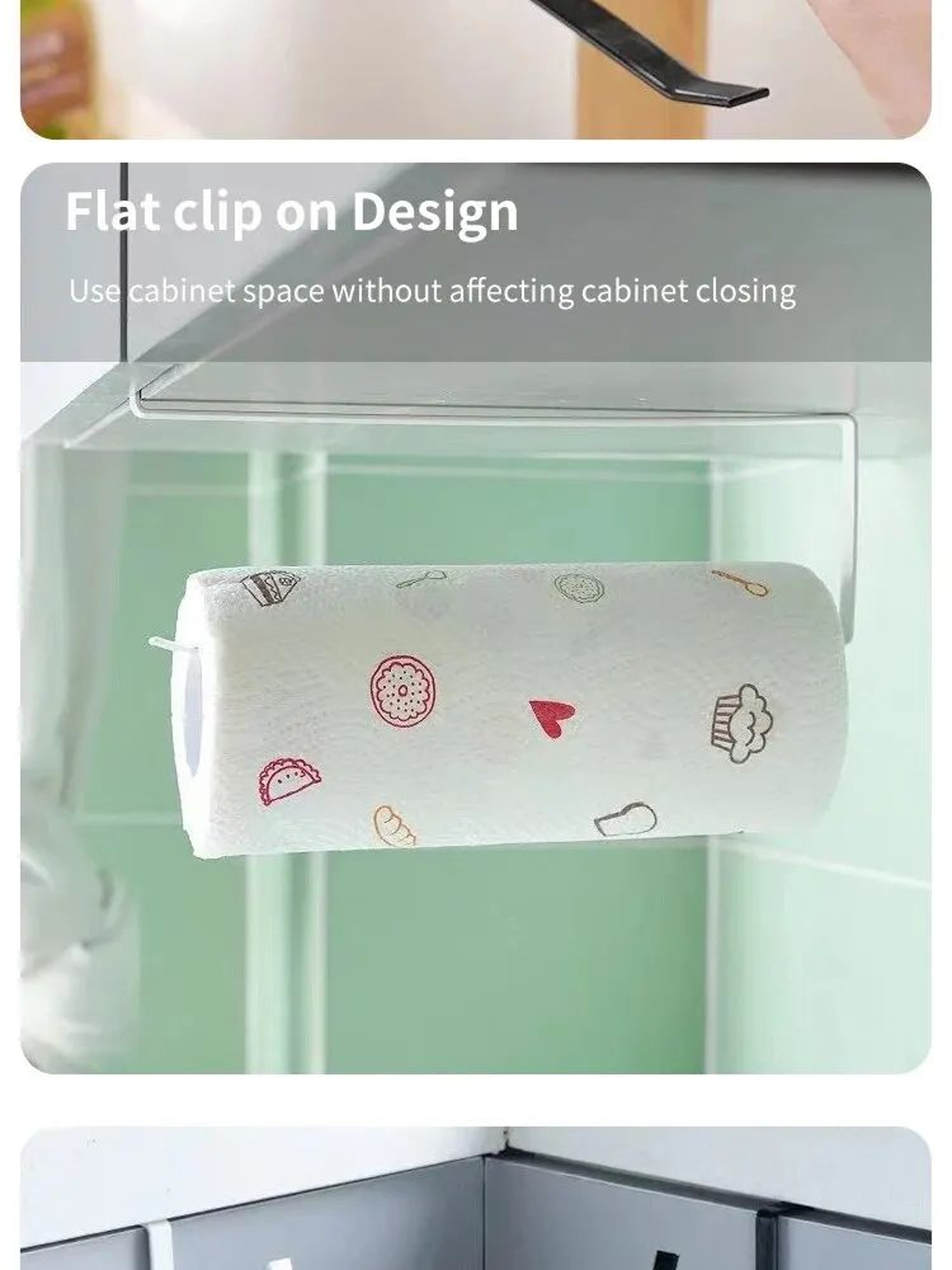 NoPunch Paper Roll And Cling Film Storage Rack 12