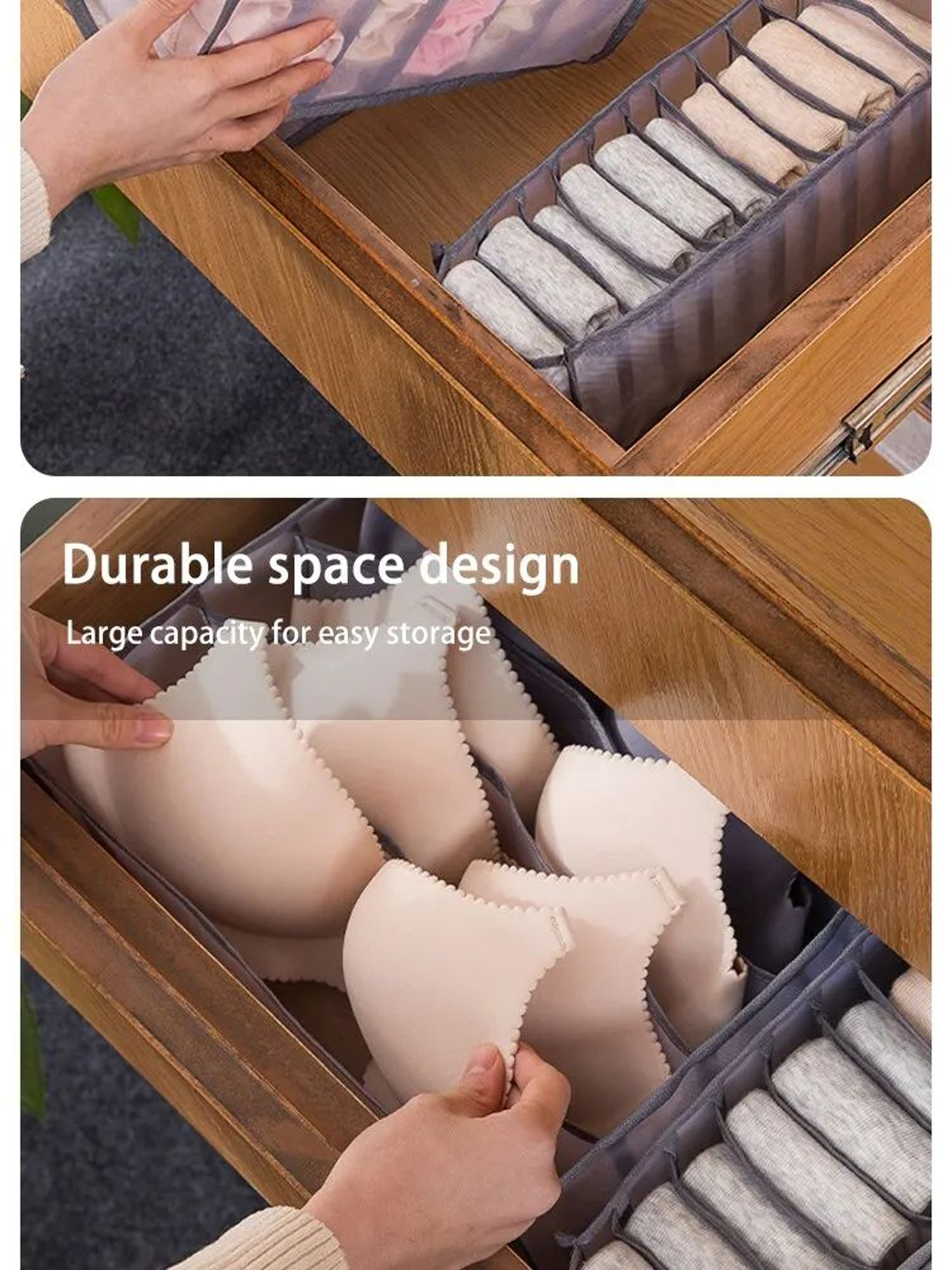 3Piece Foldable Underwear Storage Box Set For Wardrobe 8
