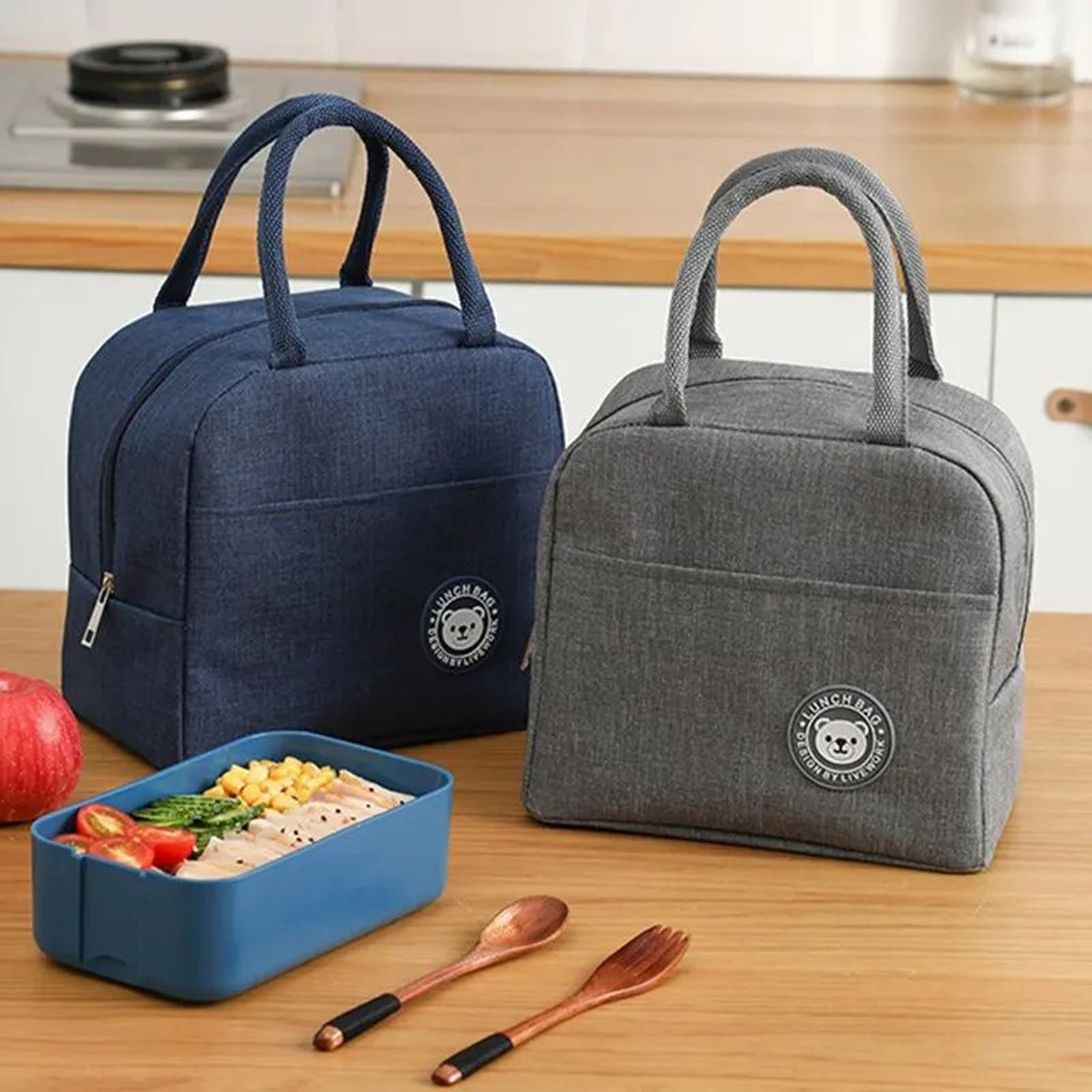 Insulated Canvas Lunch Tote Bag 1
