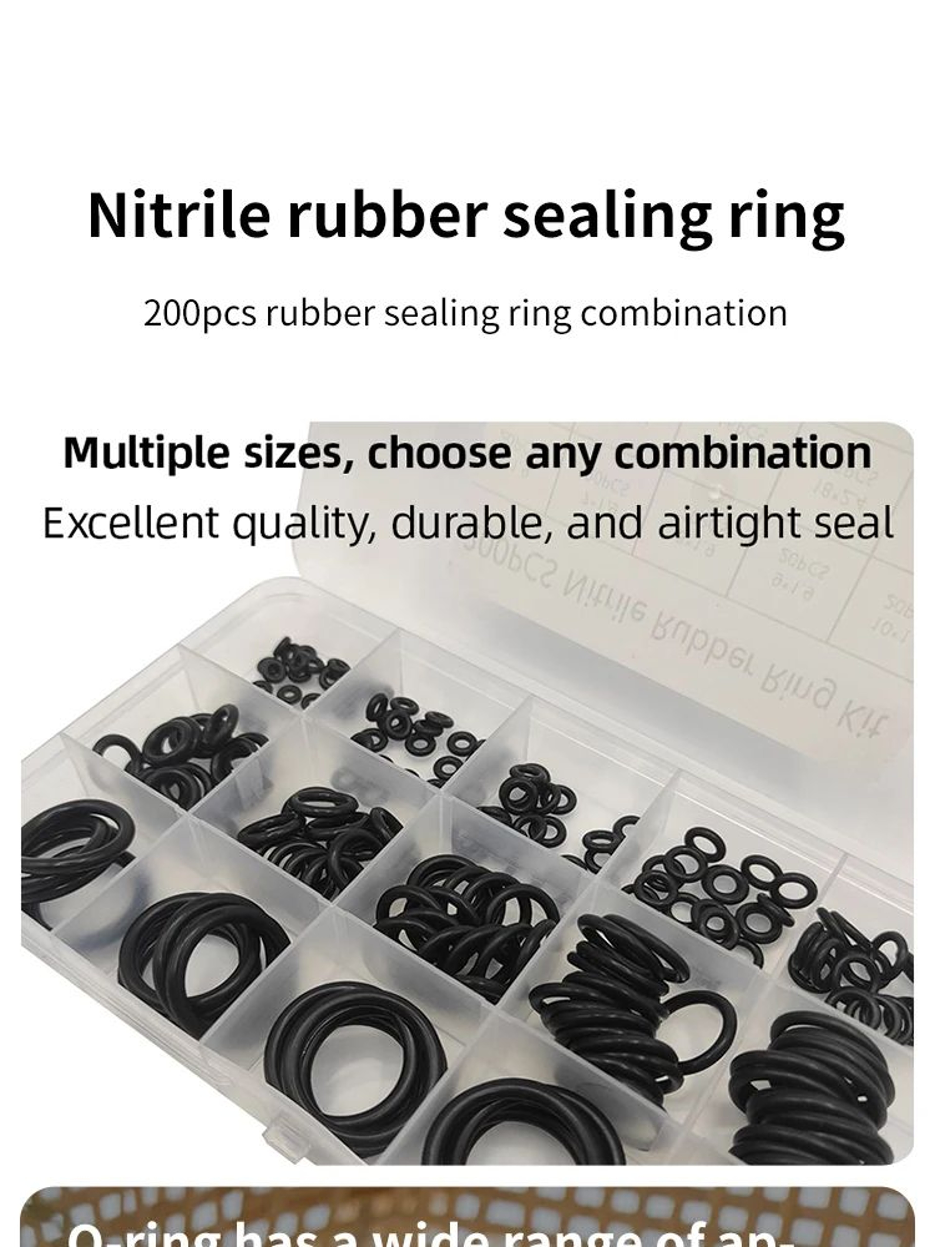 200 Pcs Rubber O Ring Seal Assortment Kit 6