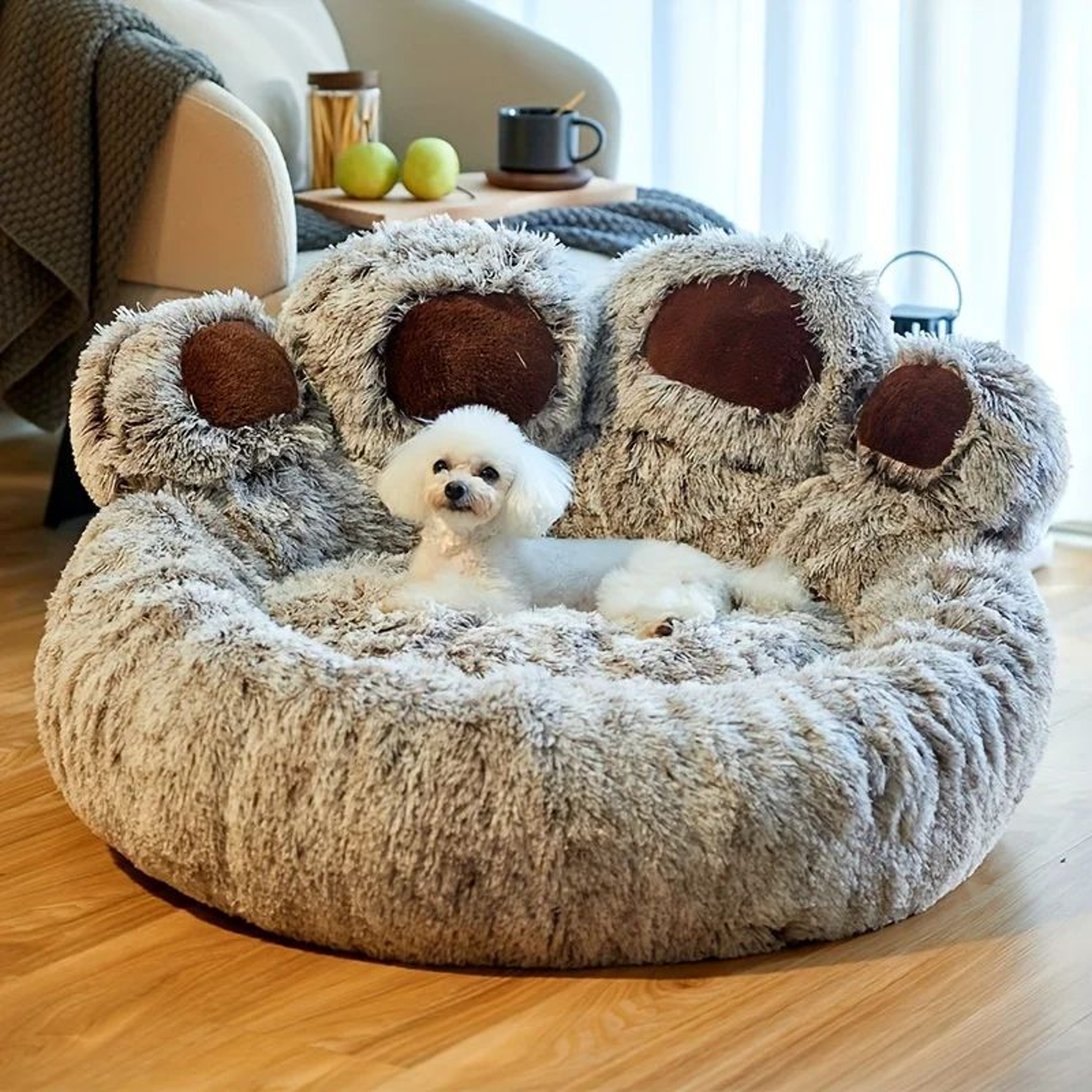 Bear Paw Shape Cozy Pet Sofa Bed 0