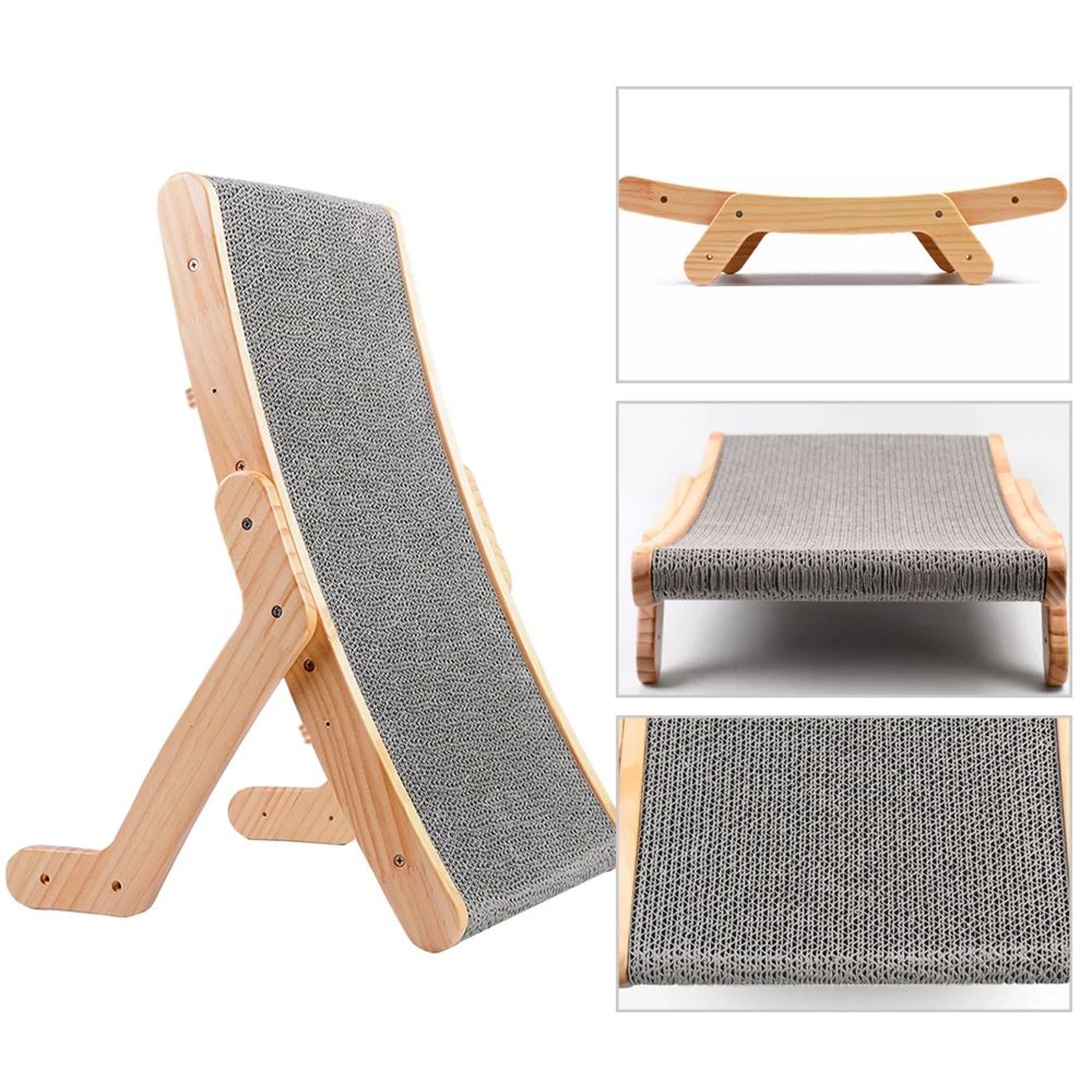 Wooden 3 In 1 Cat Scratcher Bed 4