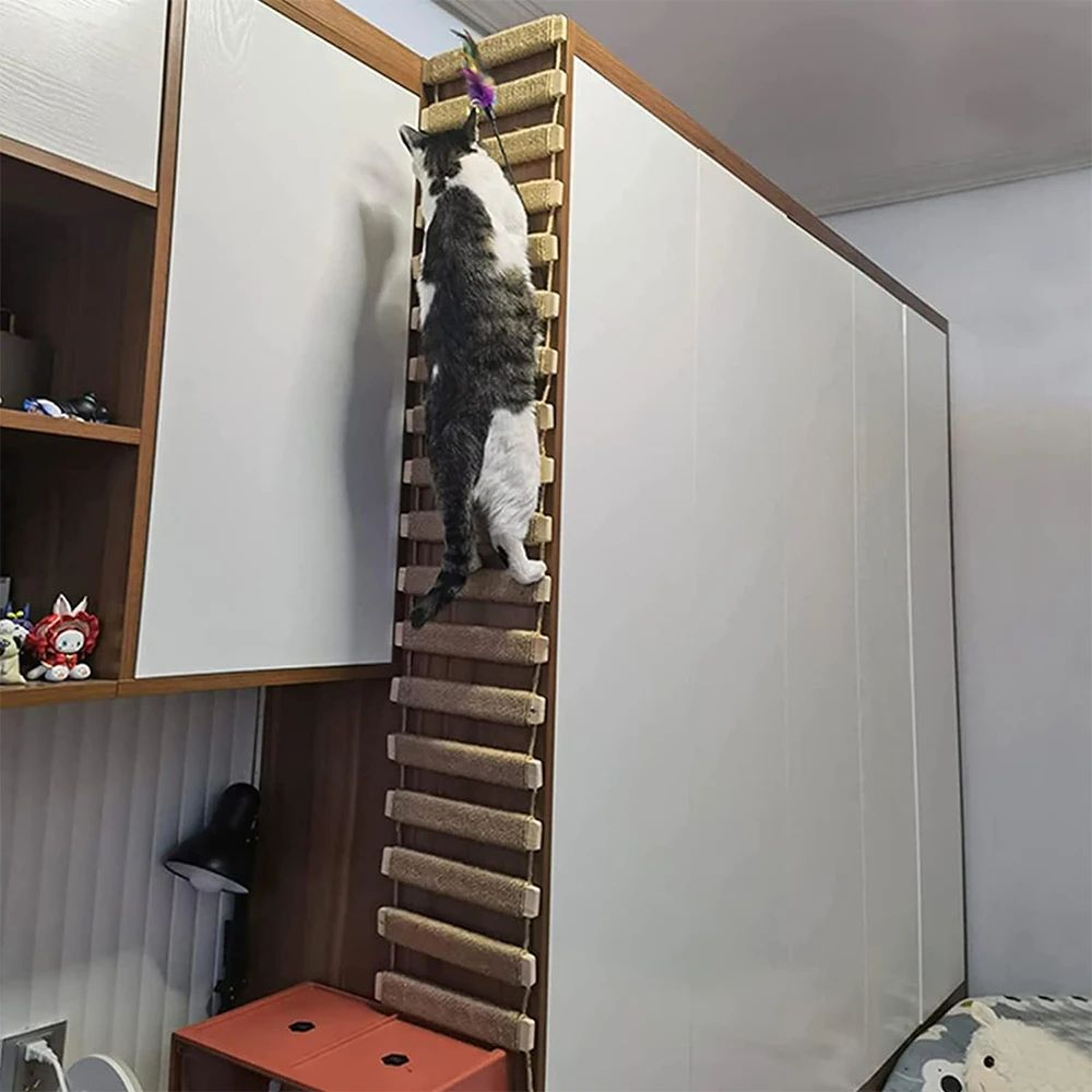 Wooden Sisal Rope Cat Drawbridge Ladder 1