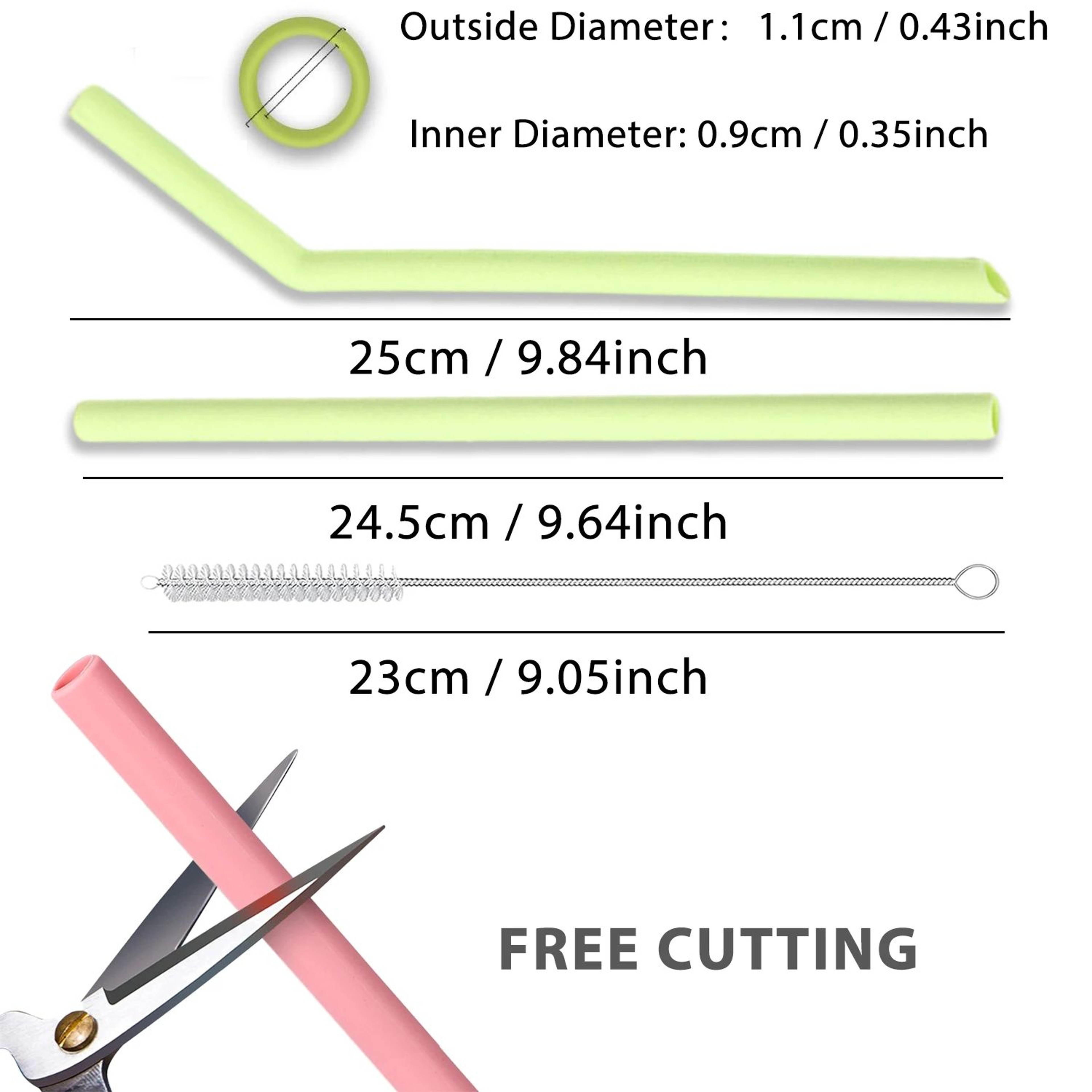 Reusable Silicone Drinking Straws Set 1