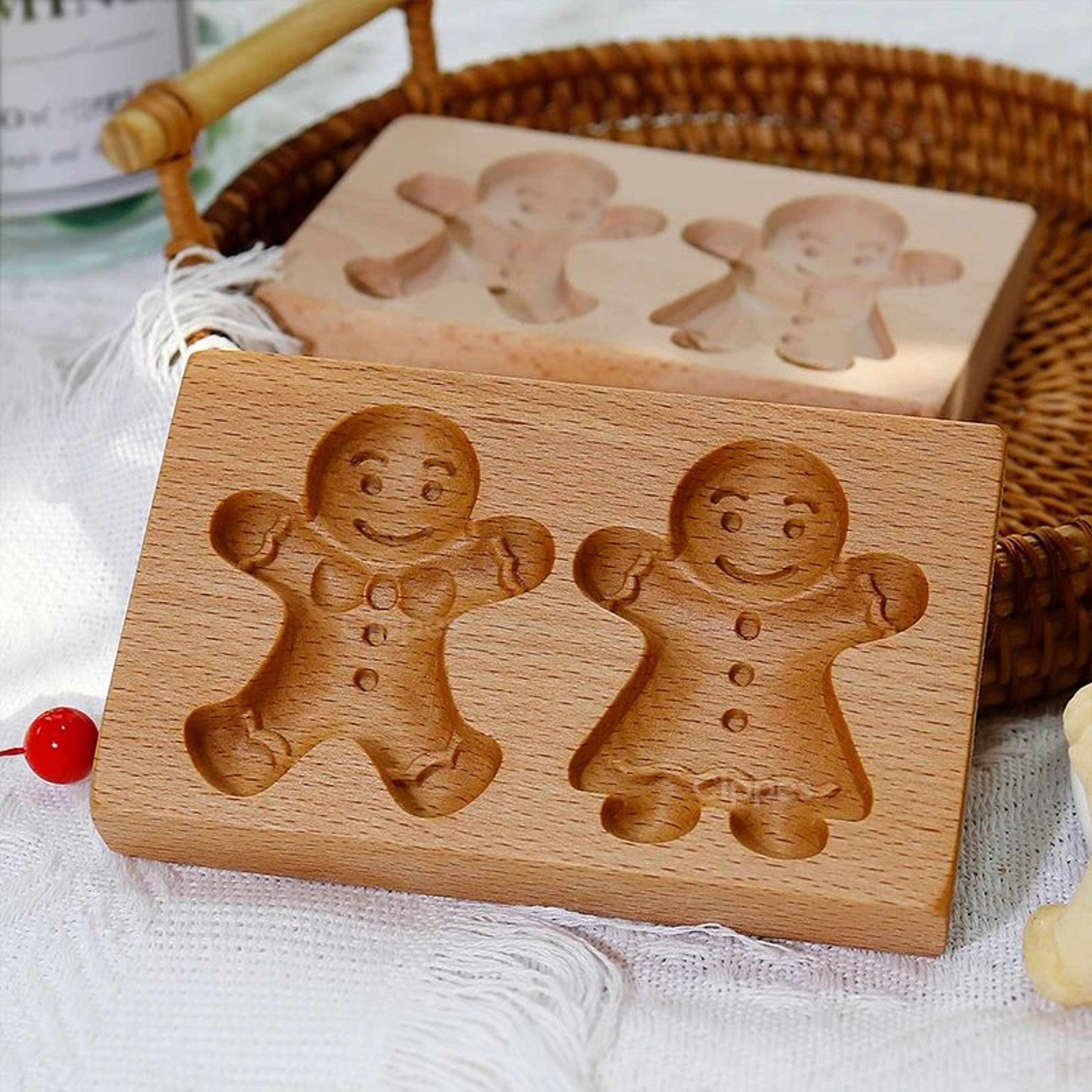Christmas Wooden Cookie Molds Set 0