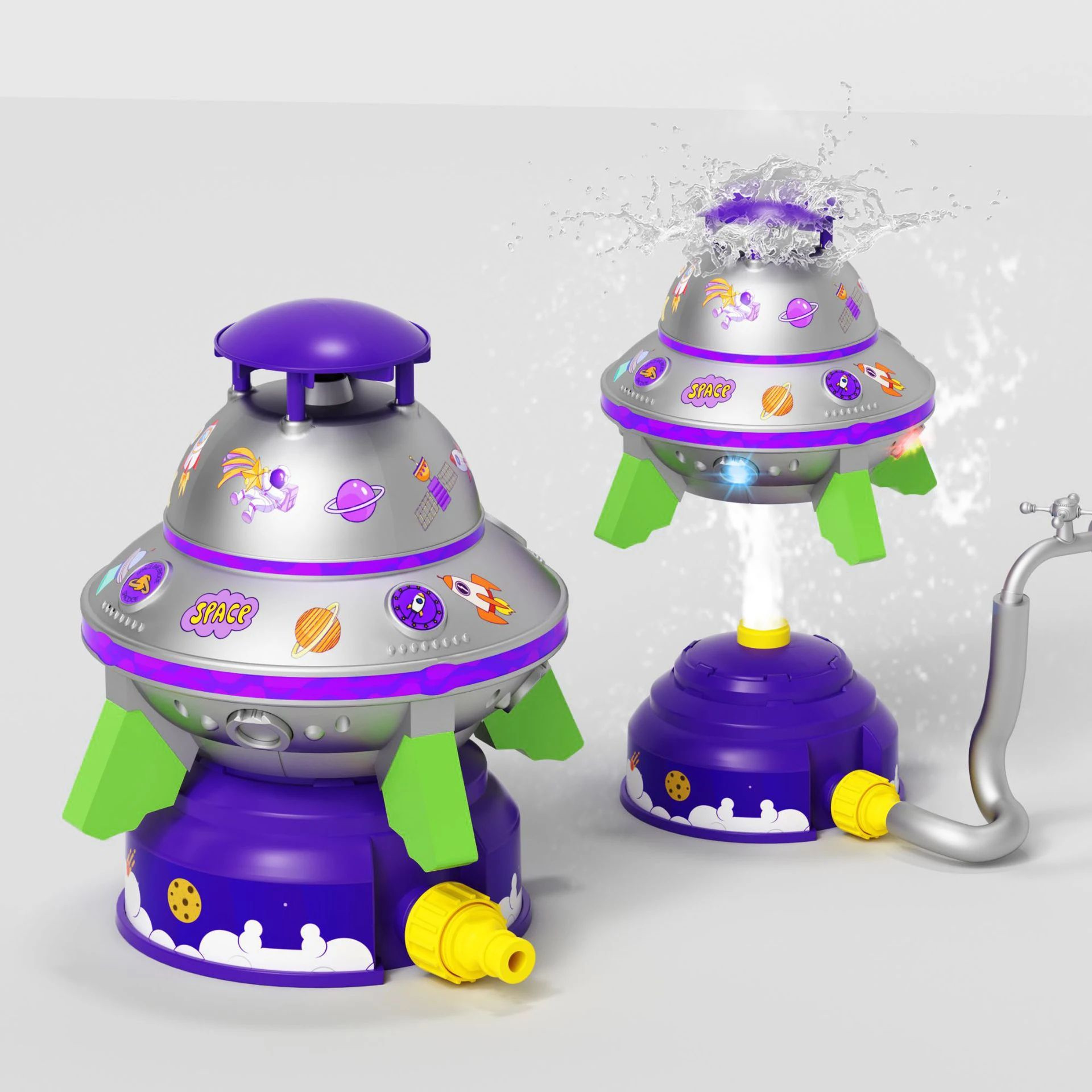 Light Up Flying Sprinkler Toy For Kids 14