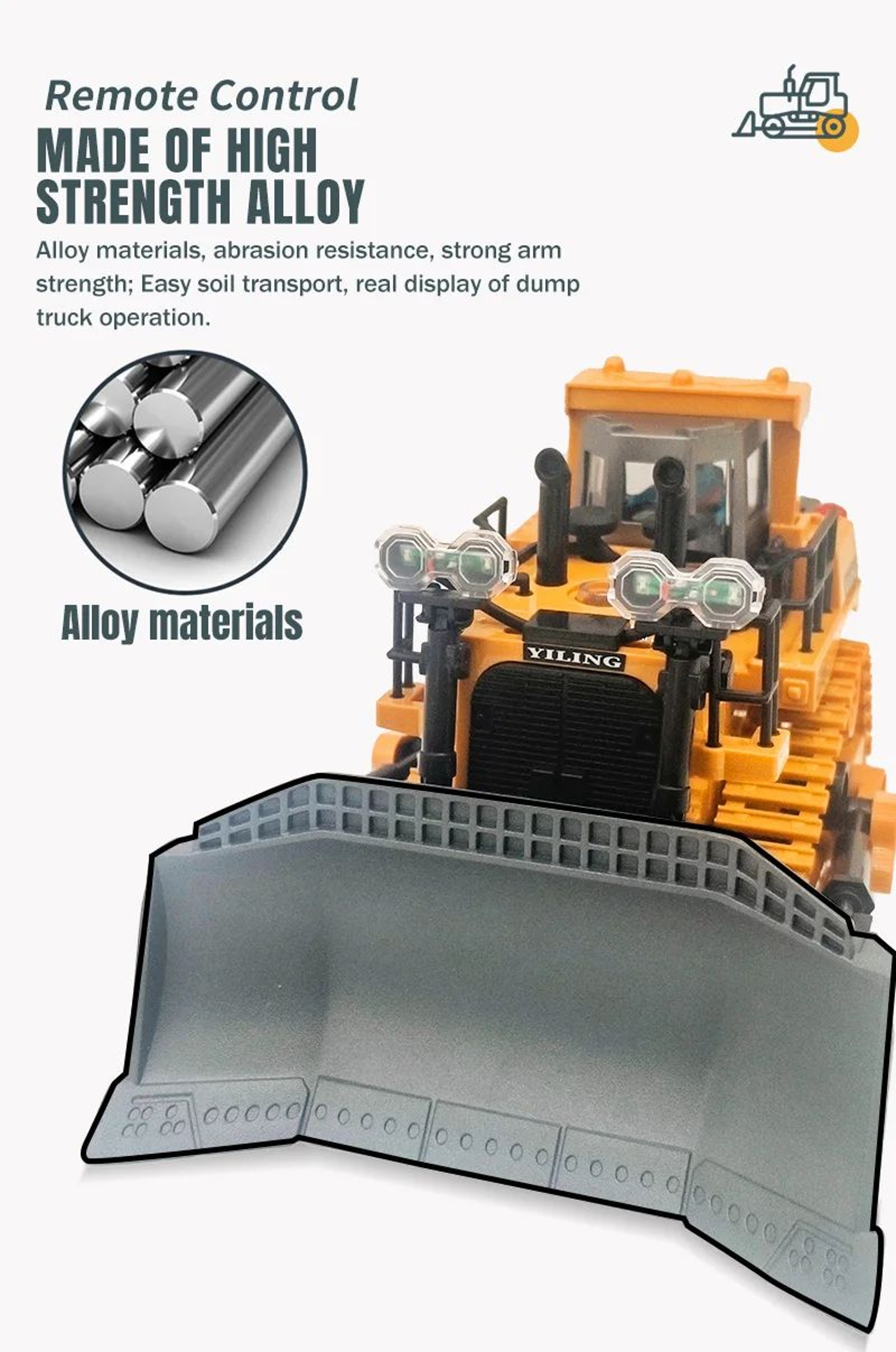 Remote Control Bulldozer Toy For Kids 6