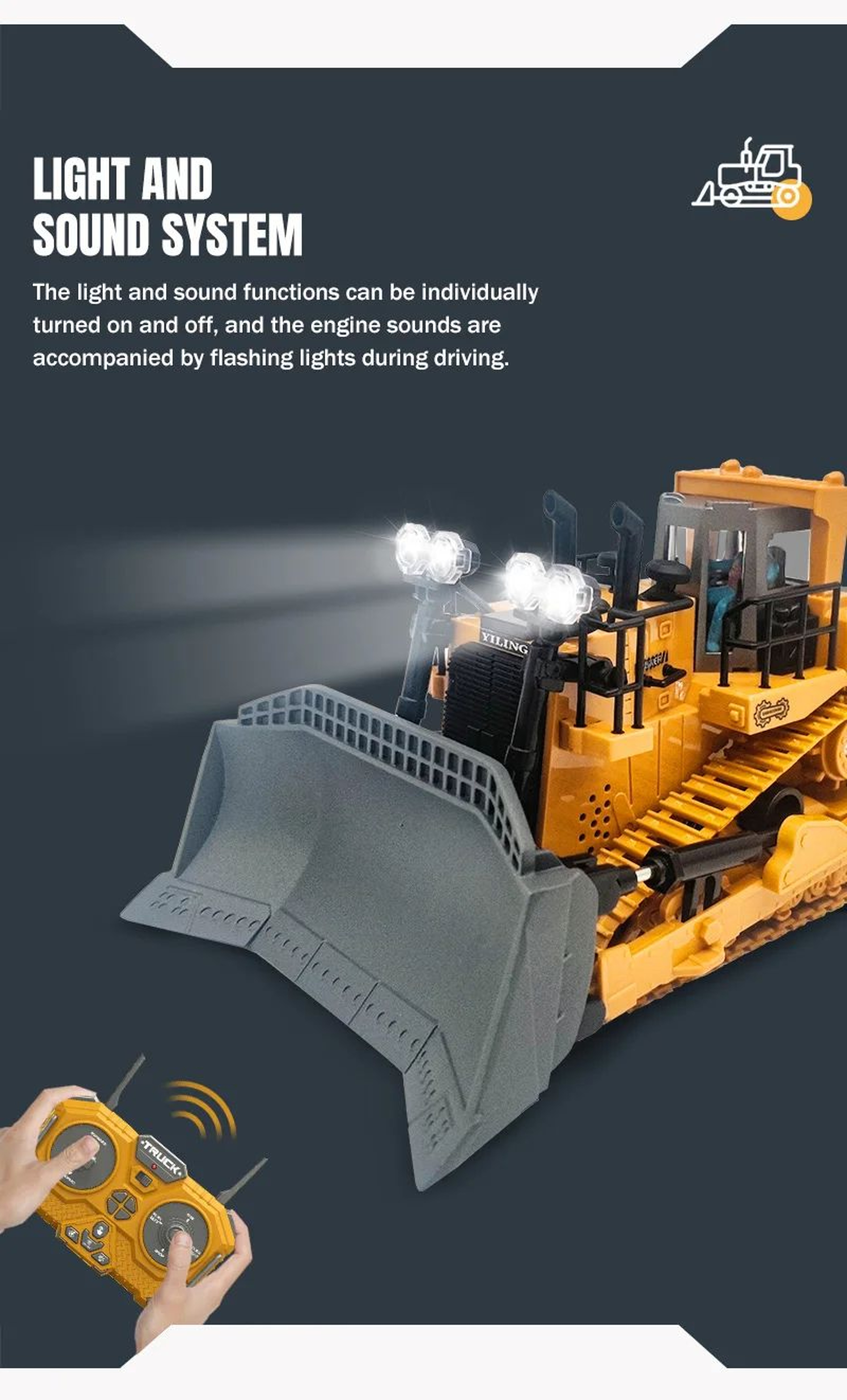 Remote Control Bulldozer Toy For Kids 9