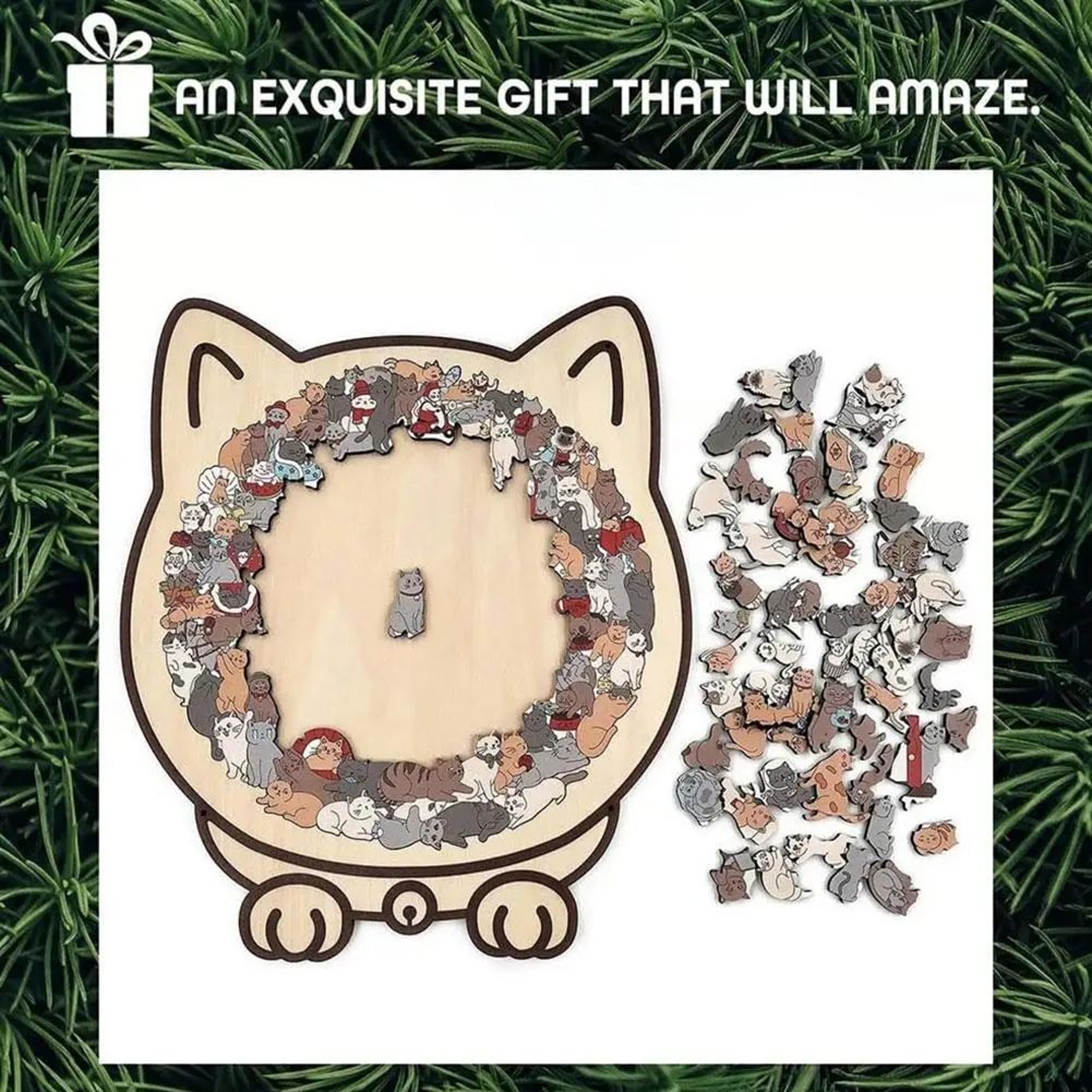 Wooden Cat Jigsaw Puzzle Home Decor 6