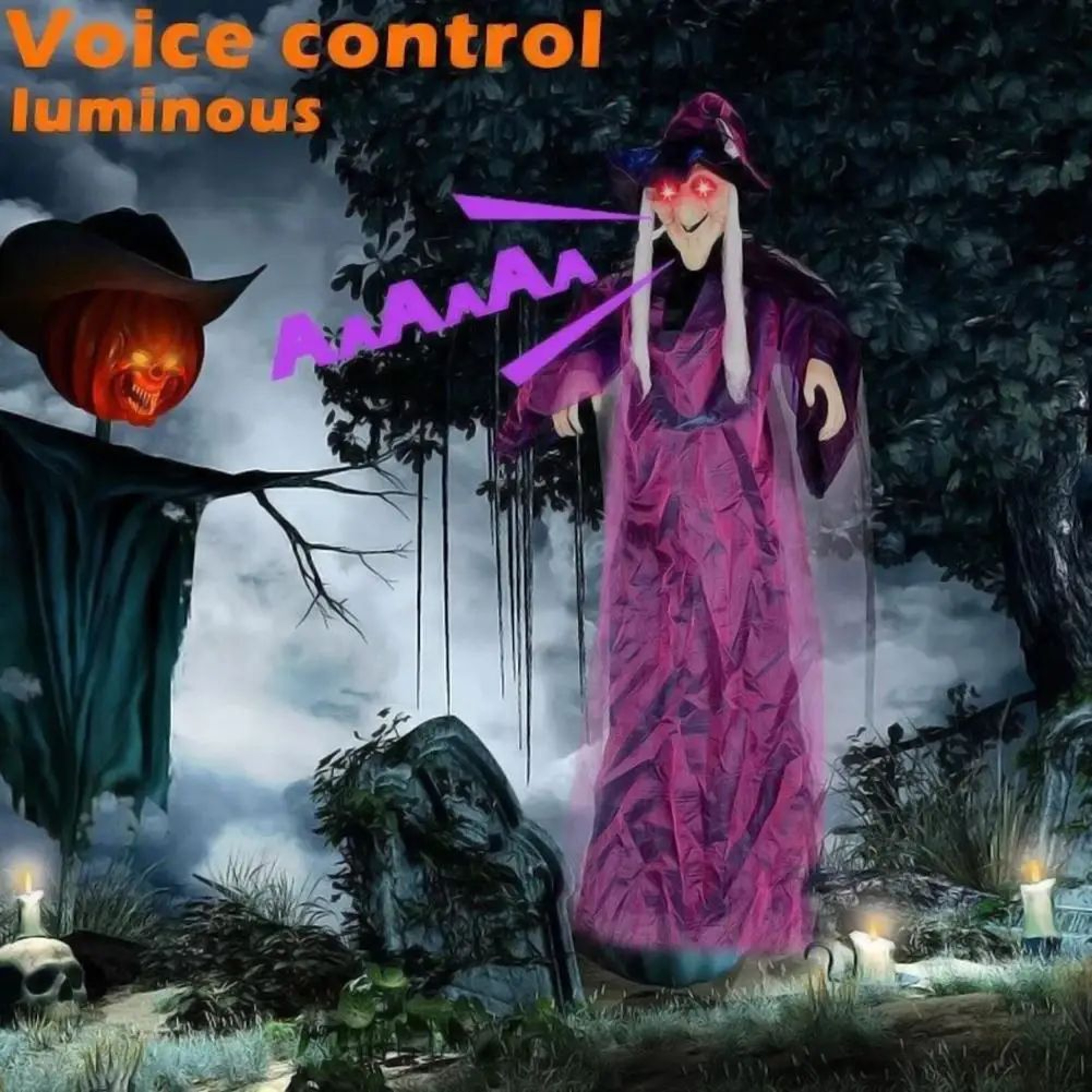 Life Size Talking Witch Halloween Decor 2