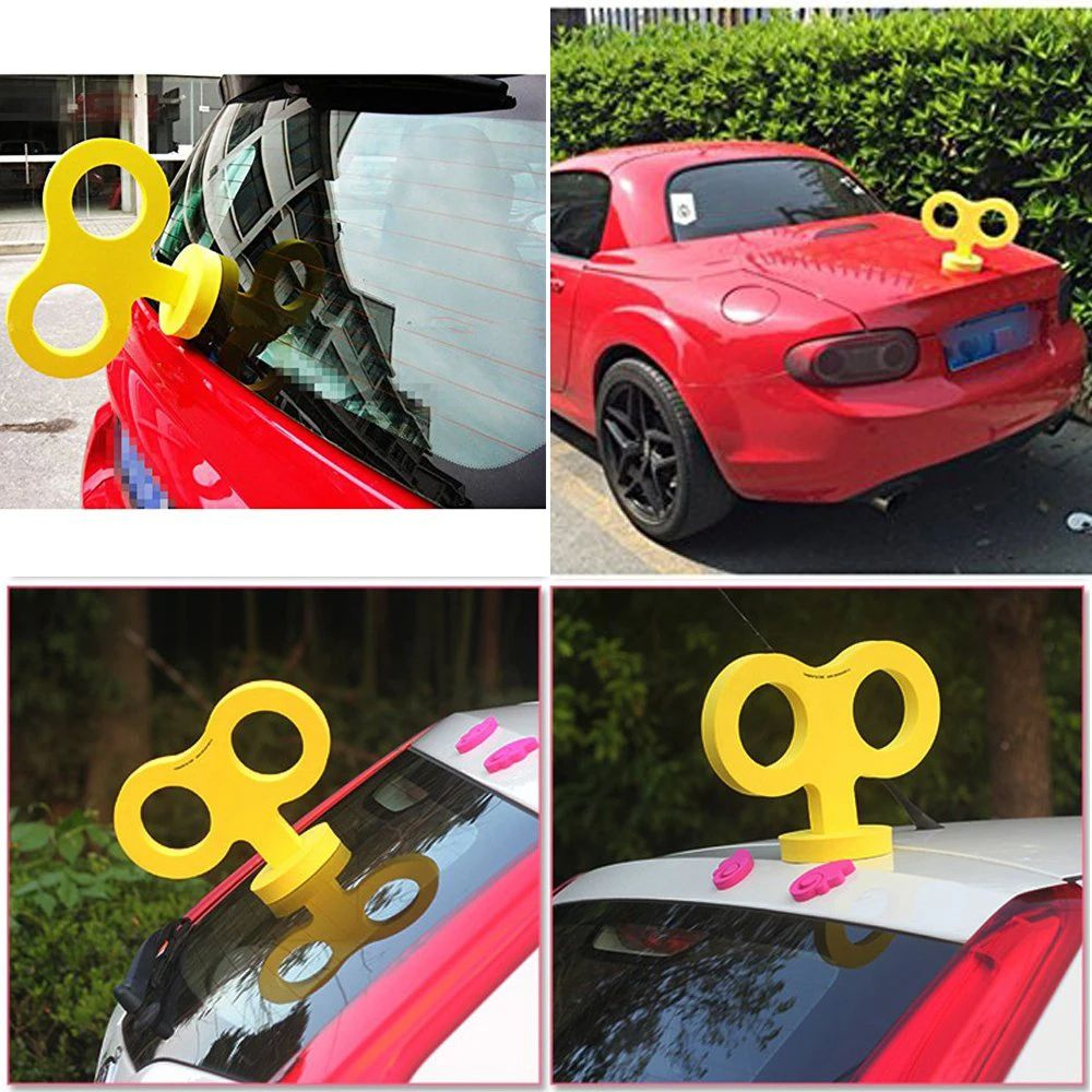 Funny 3D Wind Up Car Roof Sticker 4
