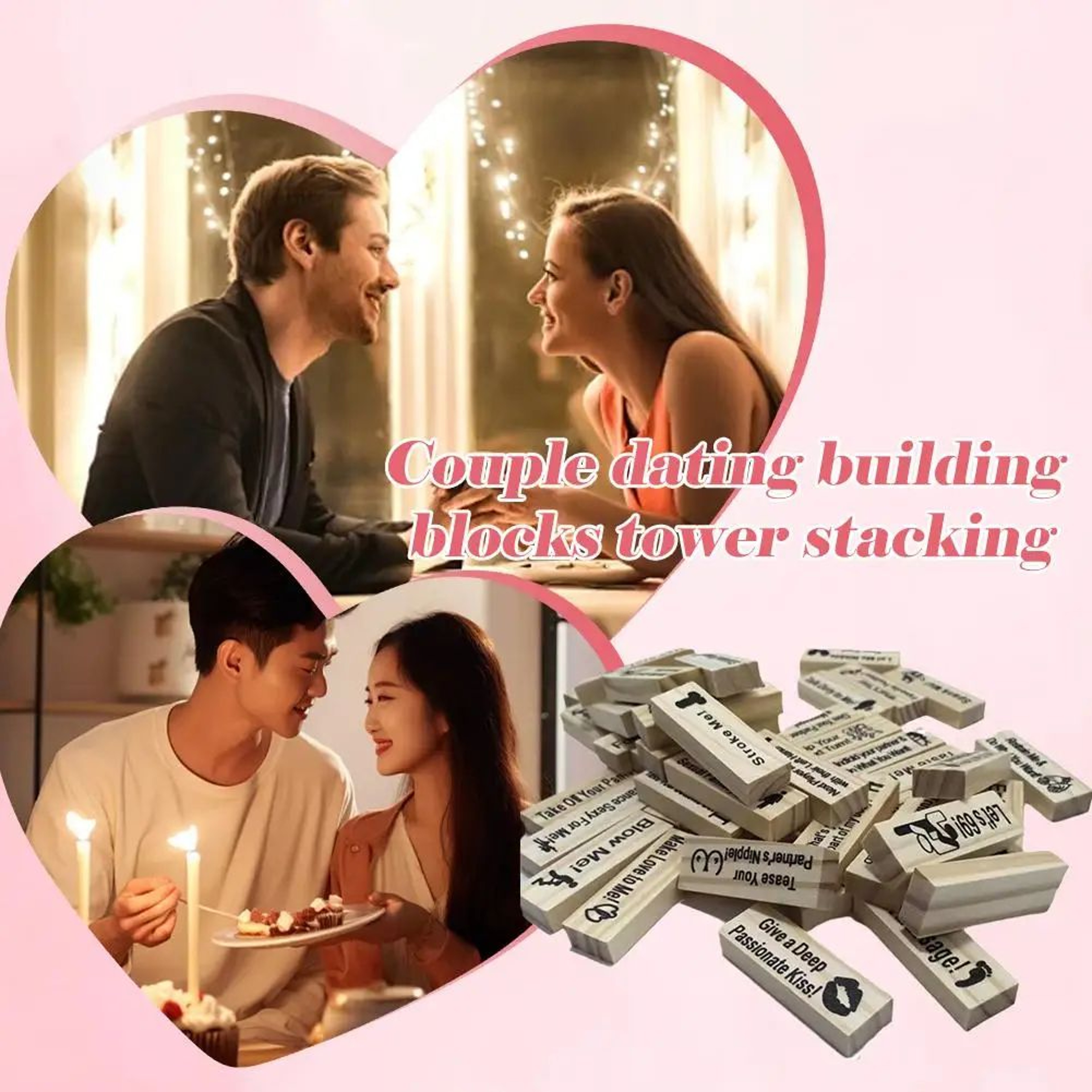 Couples Wooden Love Block Game 4